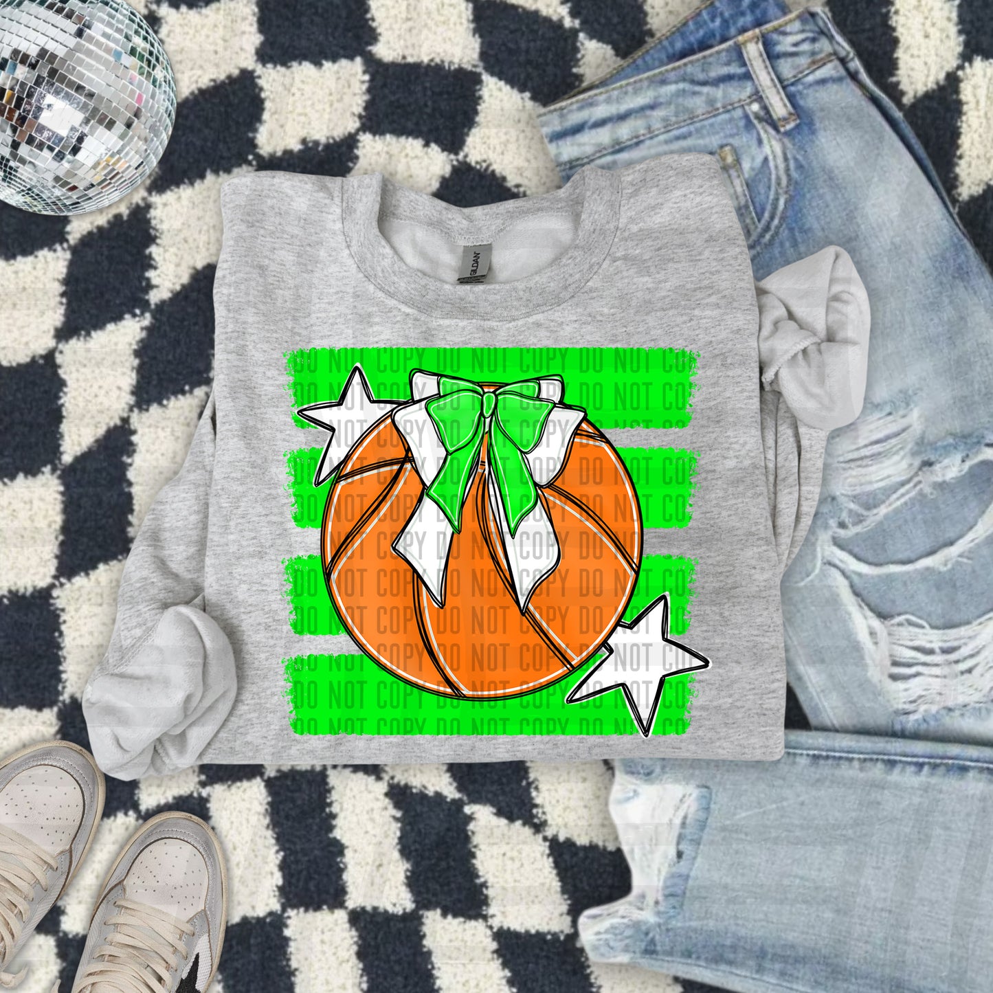 BASKETBALL BOW CC 2608-0010- Color Dropdown Digital Download 300DPI PNG FILE