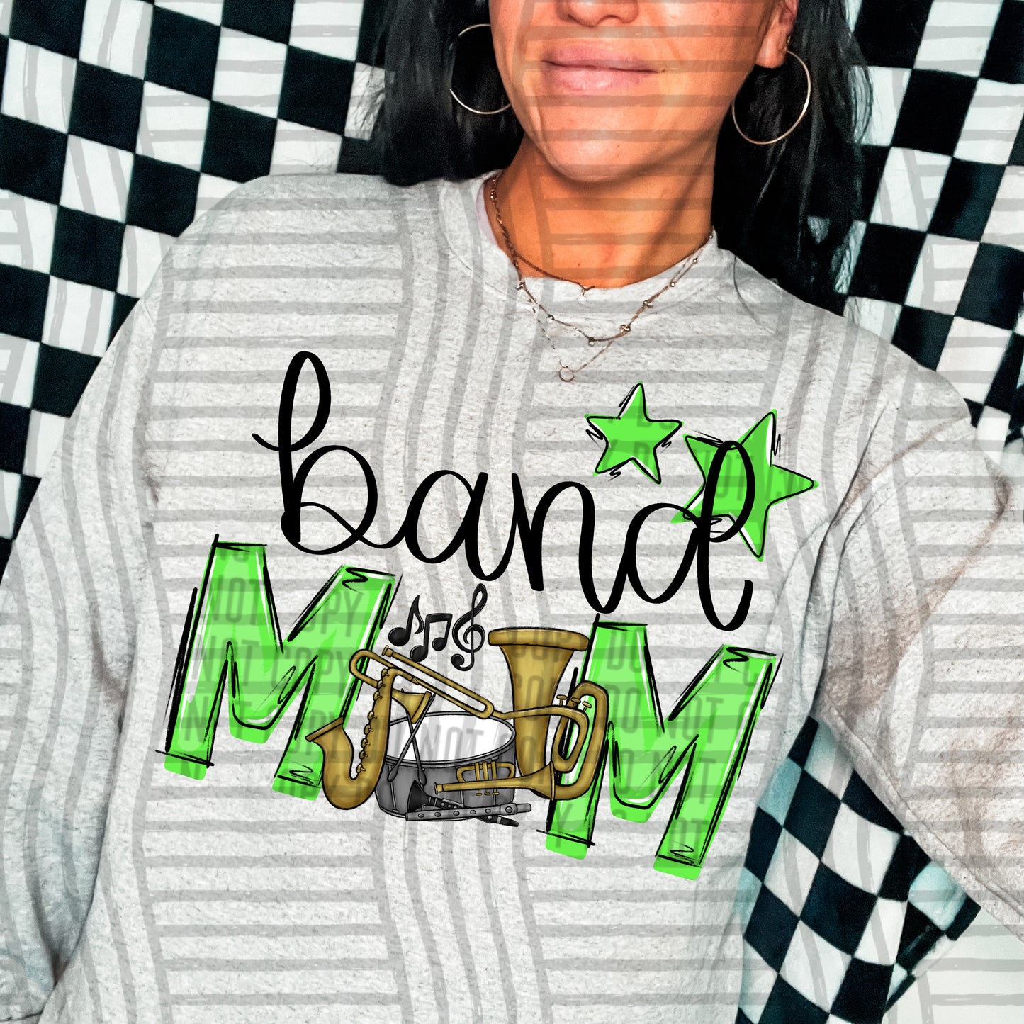 Band Mom - Color Dropdown Digital Download 300DPI PNG FILE