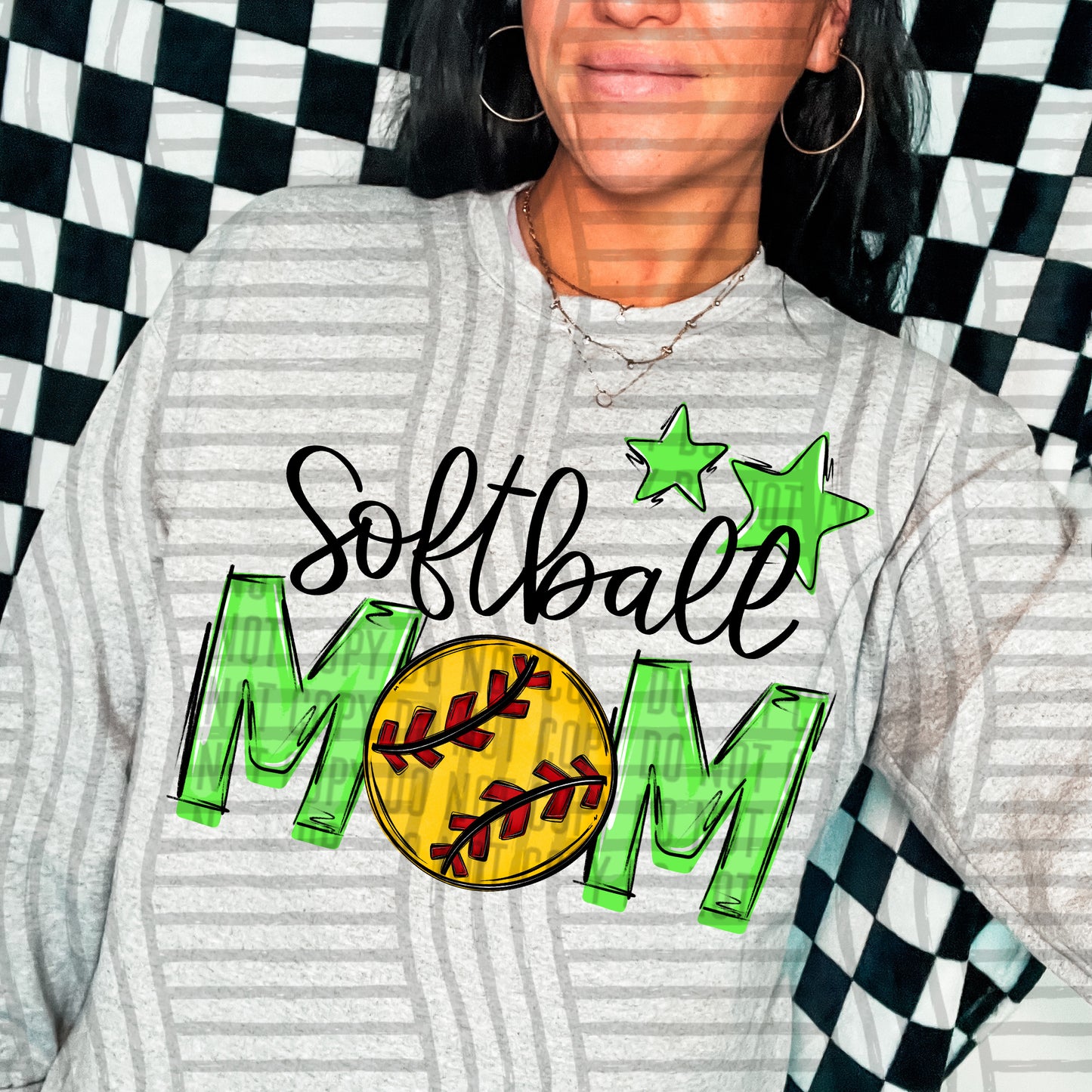 Softballl Mom - Color Dropdown Digital Download 300DPI PNG FILE