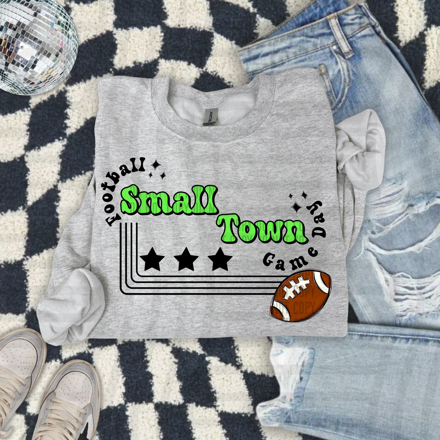 FOOTBALL - Small town - Color Dropdown Digital Download 300DPI PNG FILE