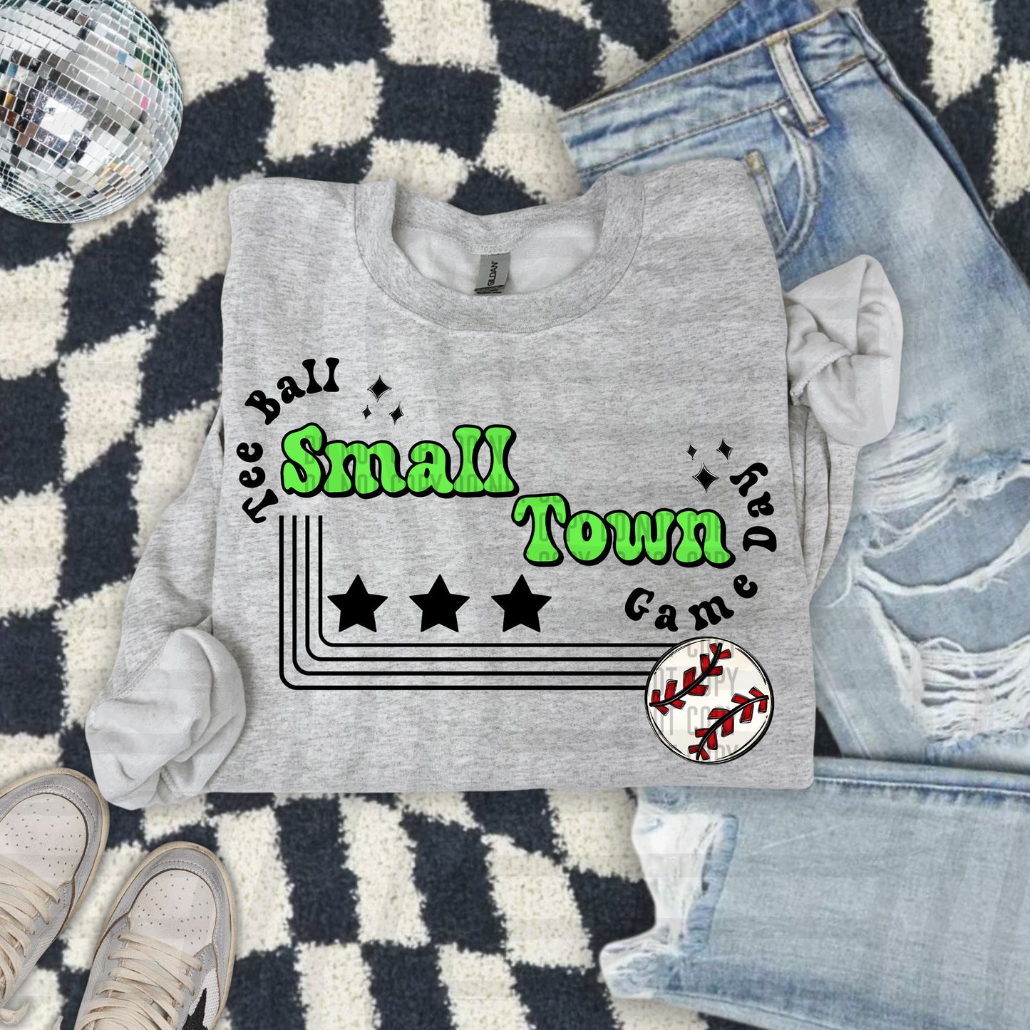 TEE BALL - Small town - Color Dropdown Digital Download 300DPI PNG FILE