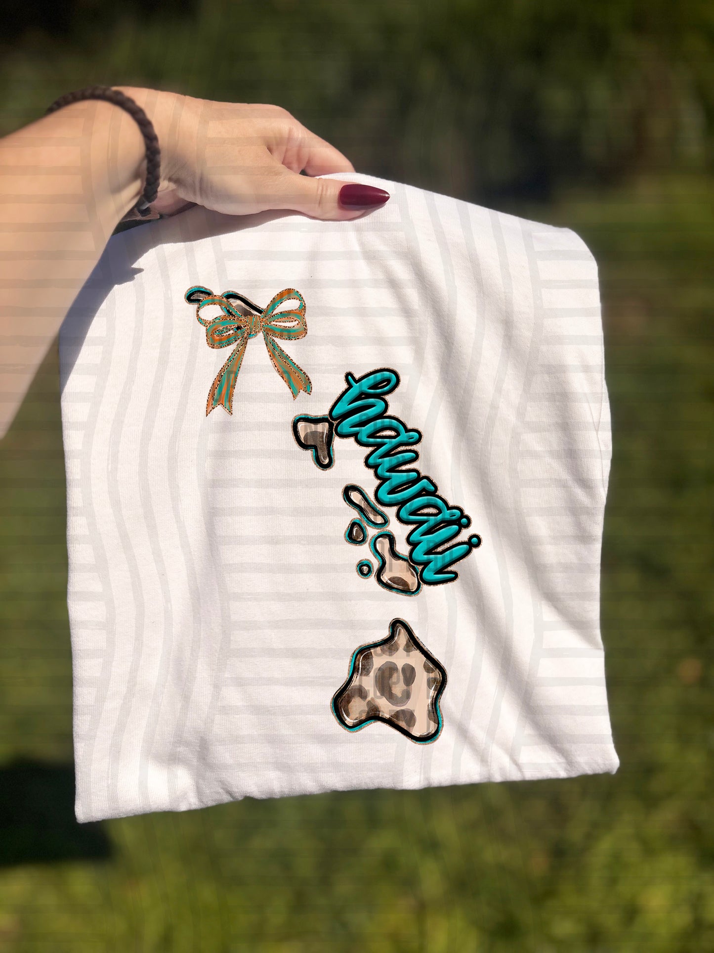 PICK A STATE -  Teal and Leopard - Digital download 300DPI PNG FILE