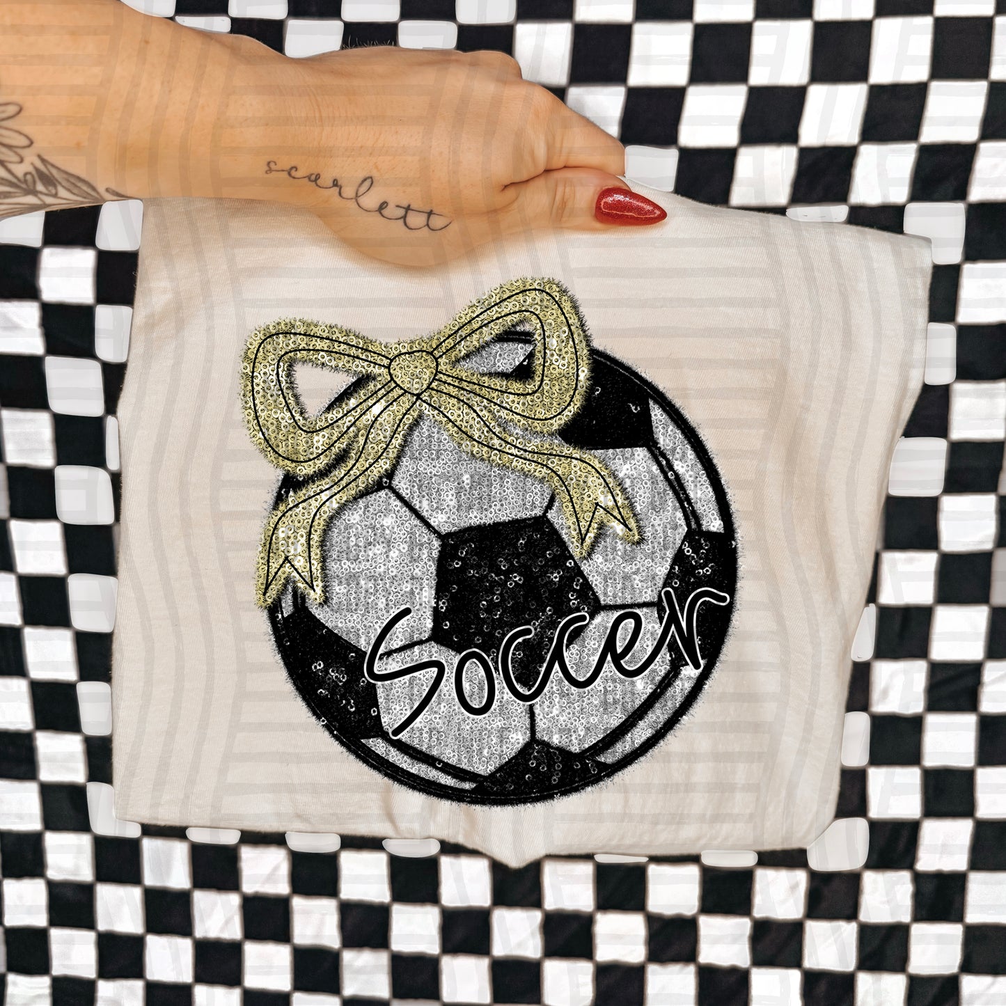 Soccer script -Faux sequin- Color Dropdown Digital Download 300DPI PNG FILE