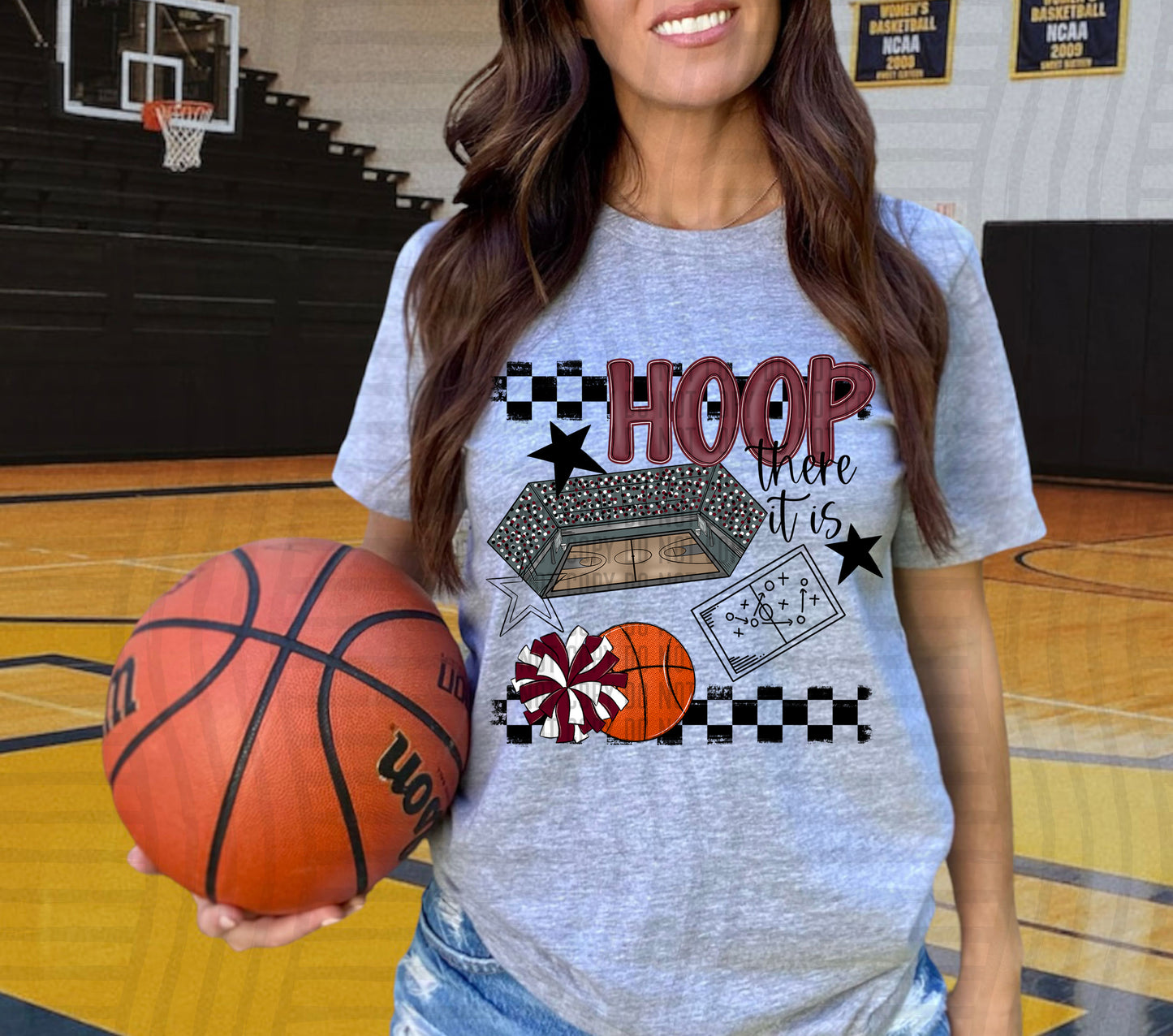 Hoop there it is - Basketball - Color Dropdown Digital Download 300DPI PNG FILE