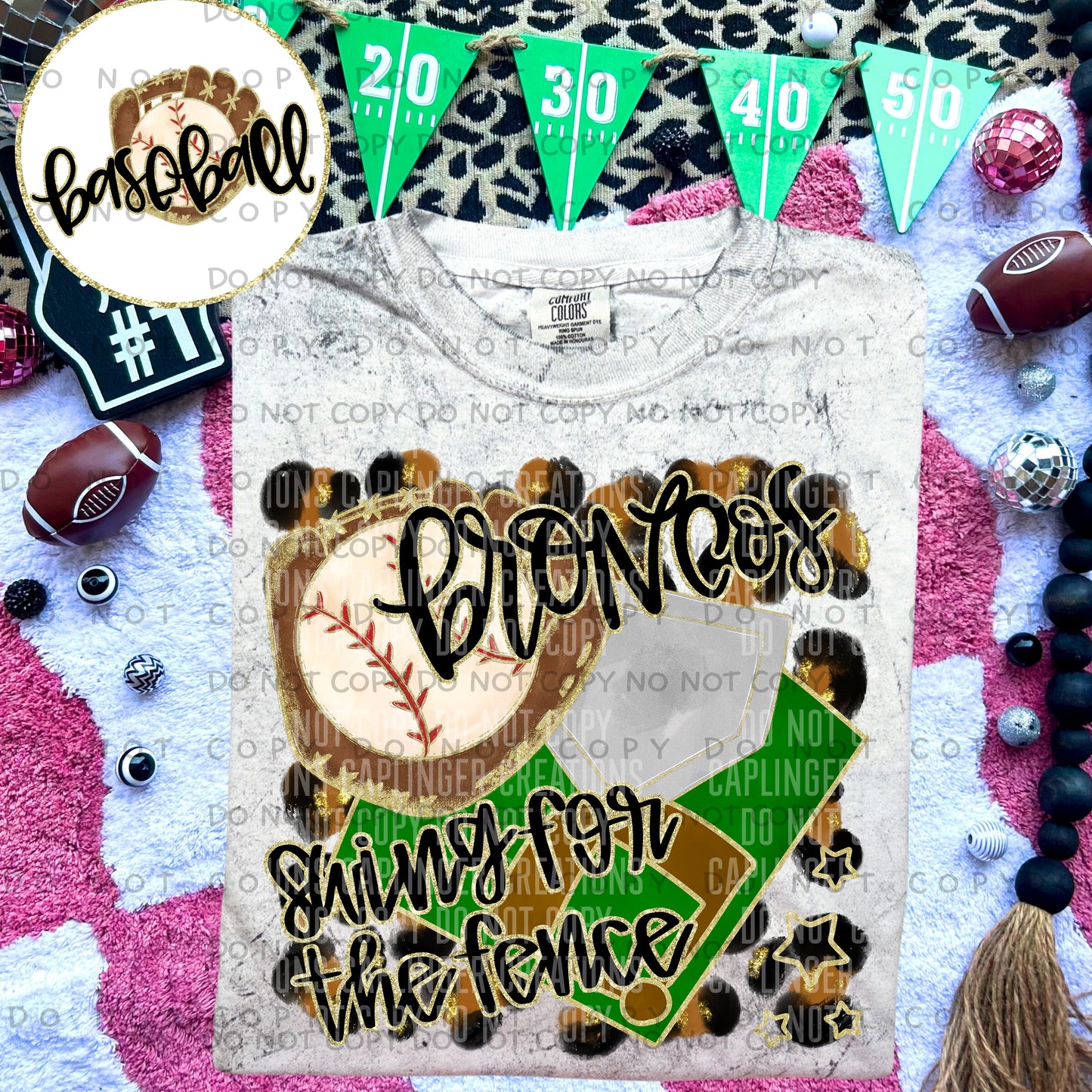 Swing for the fence - Animal Print BASEBALL with optional sleeve/front- DROPDOWN + CUSTOM - Digital Download 300DPI PNG FILE