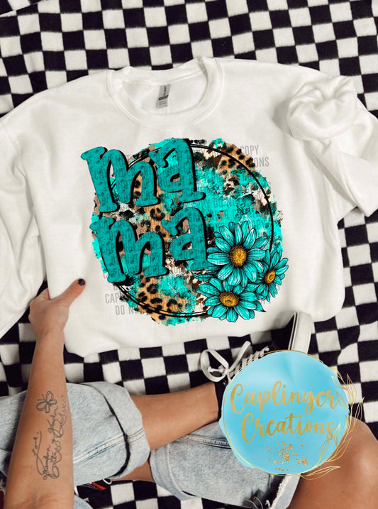 Mama circle animal print floral - Digital download 300DPI PNG FILE