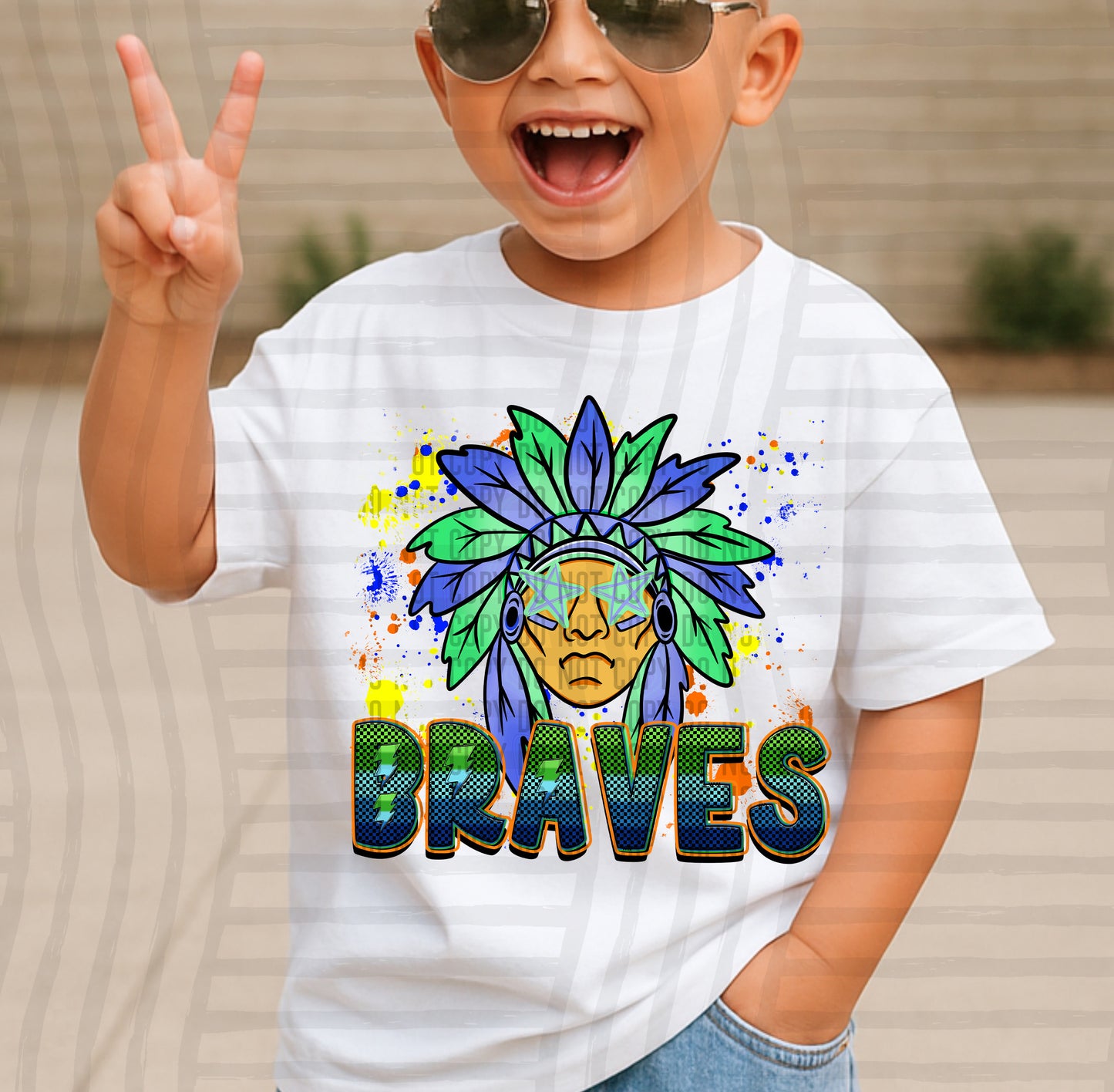 Paint Splatter STARRY EYED mascots blue/green/orange -  Digital Download 300DPI PNG FILE