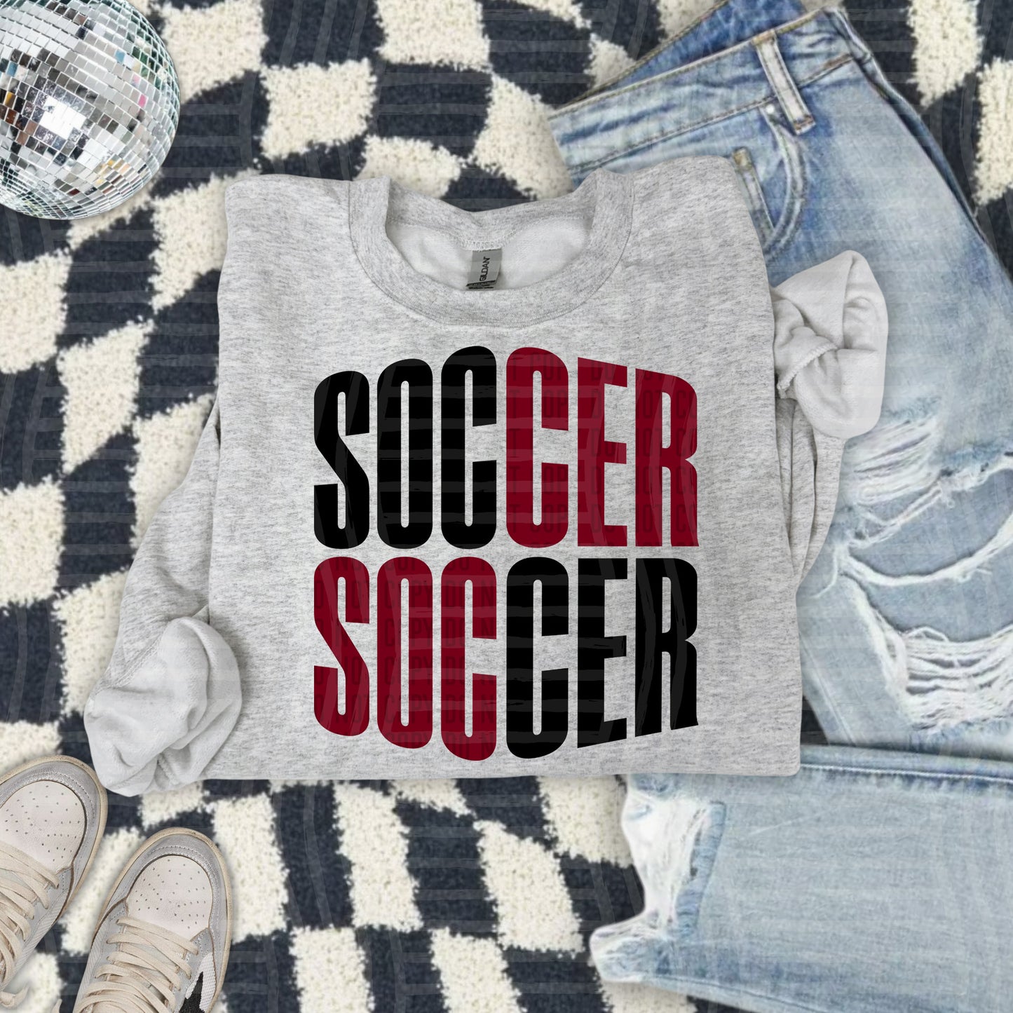 SOCCER word art - Color Dropdown Digital Download 300DPI PNG FILE