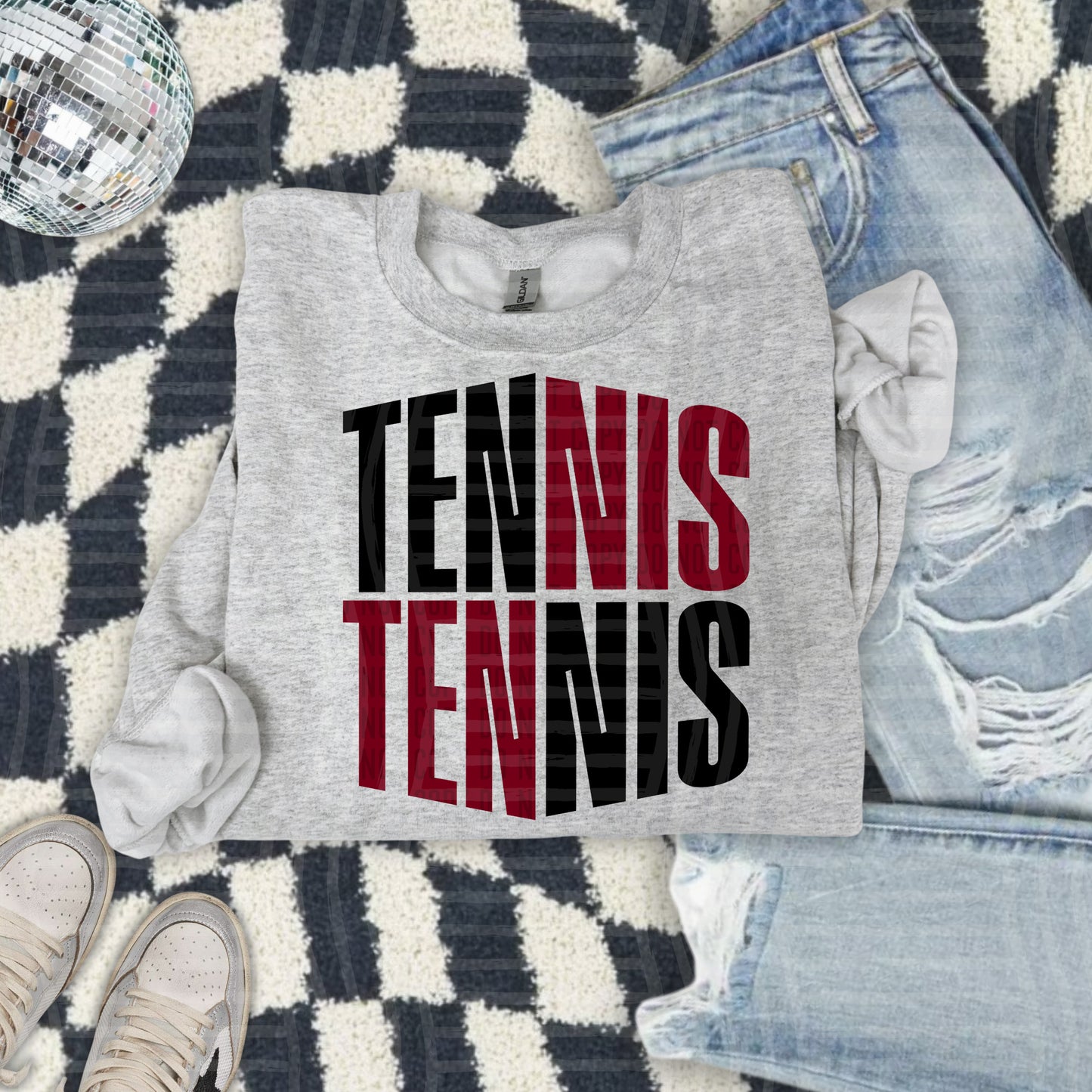 TENNIS word art - Color Dropdown Digital Download 300DPI PNG FILE