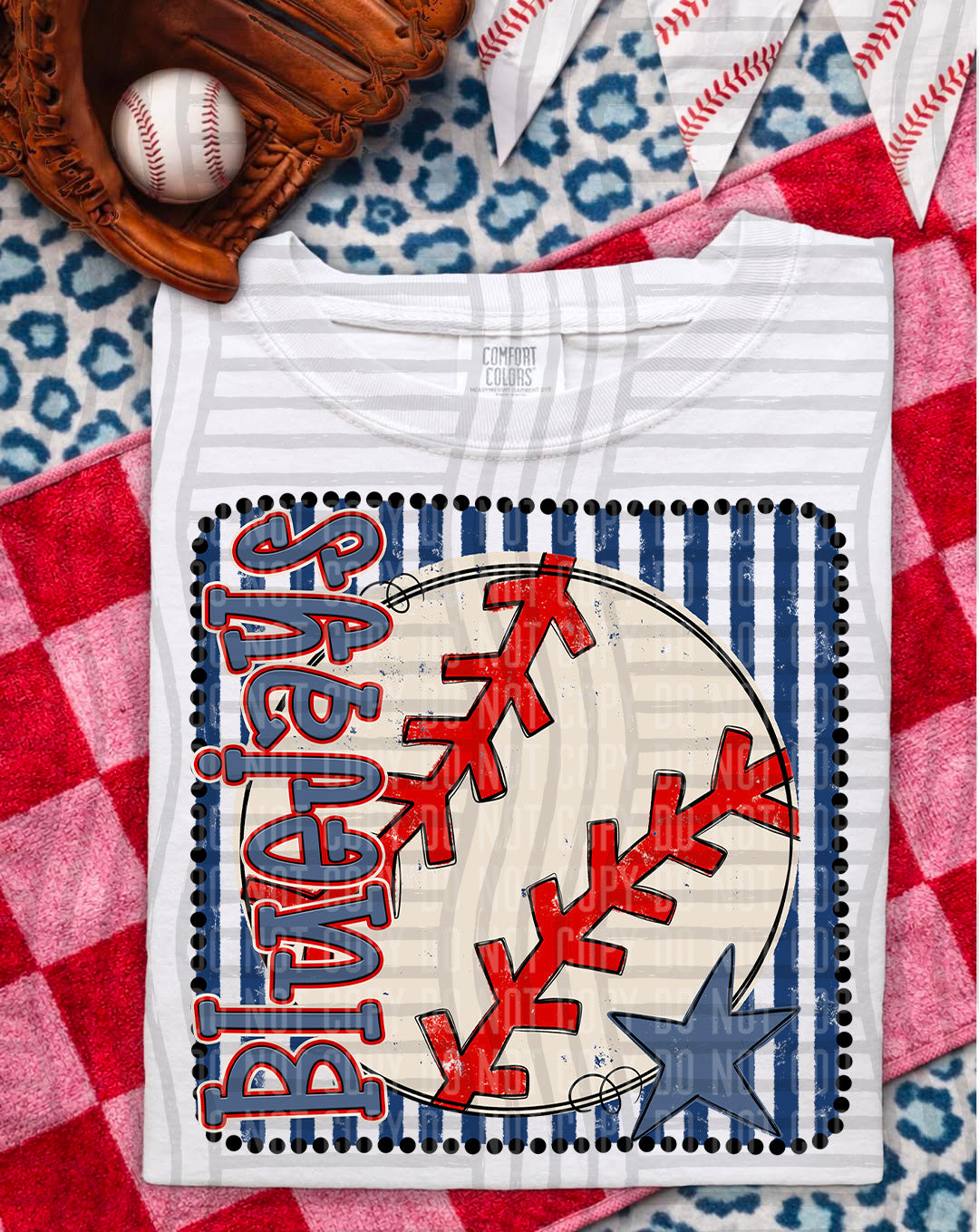 Baseball RWB Framed -  Custom + DROPDOWN - 300 DPI digital download