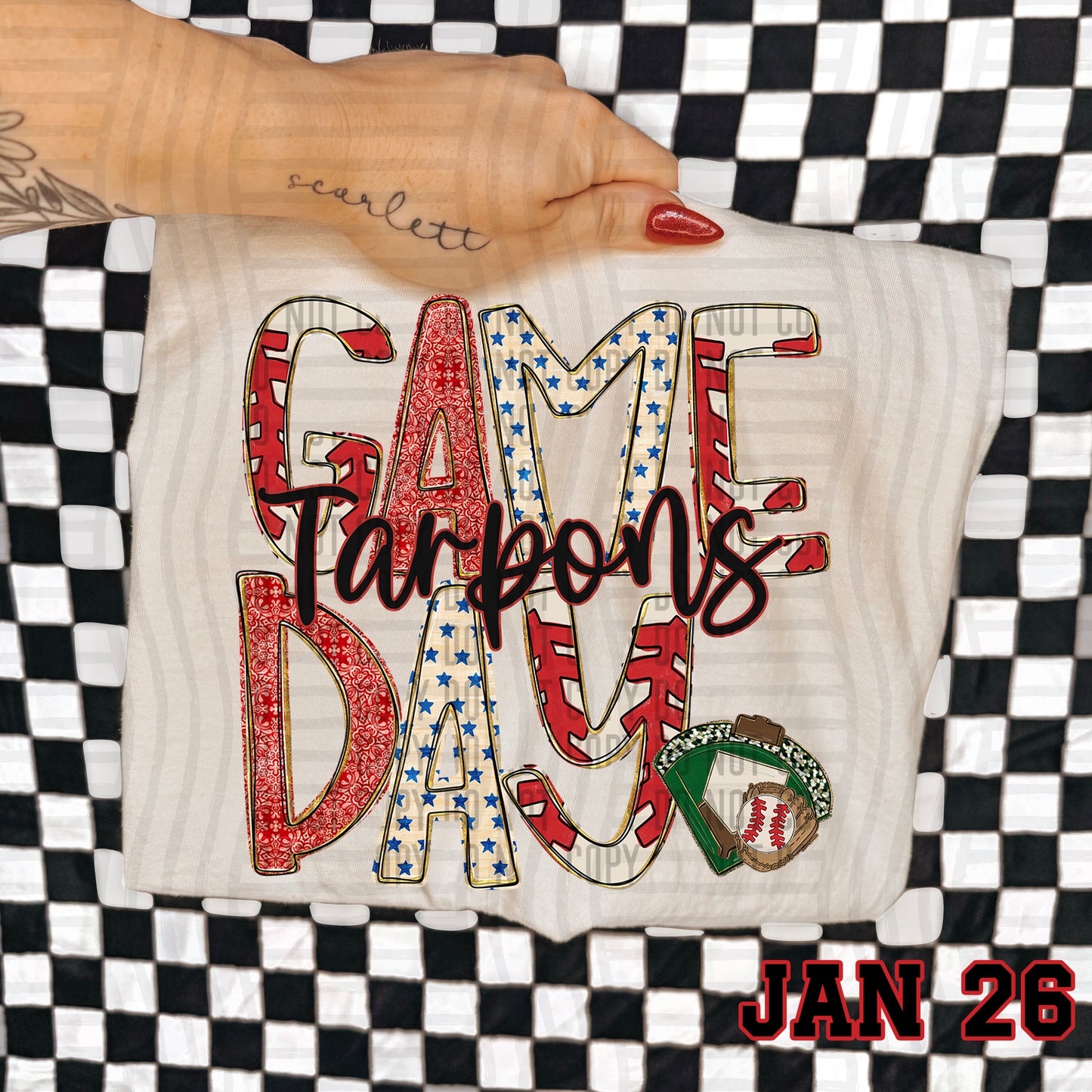 Game Day BASEBALL- Custom + DROPDOWN - 300 DPI digital download