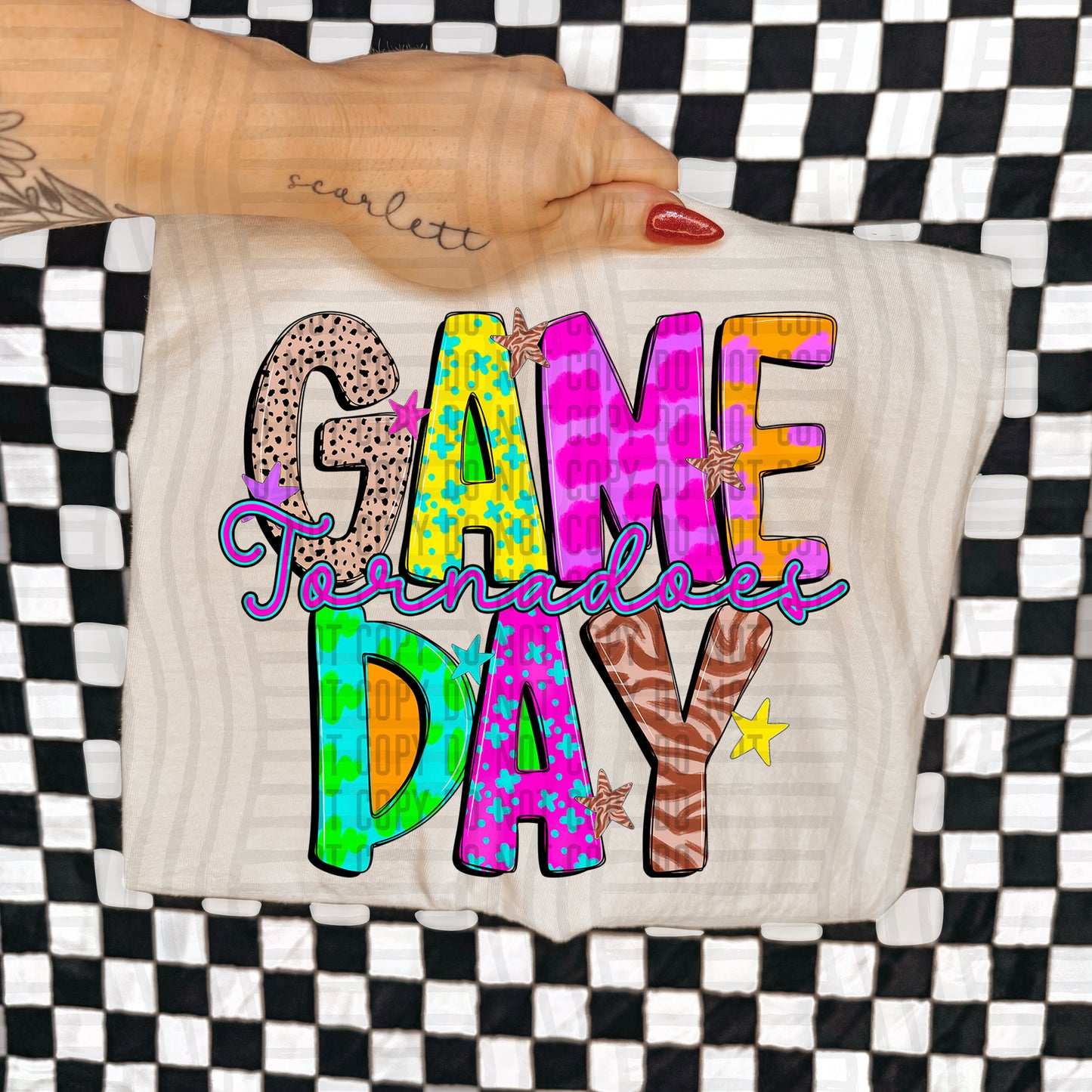 Funky Mix Up Game Day Custom + Dropdown  - 300 dpi Digital Download
