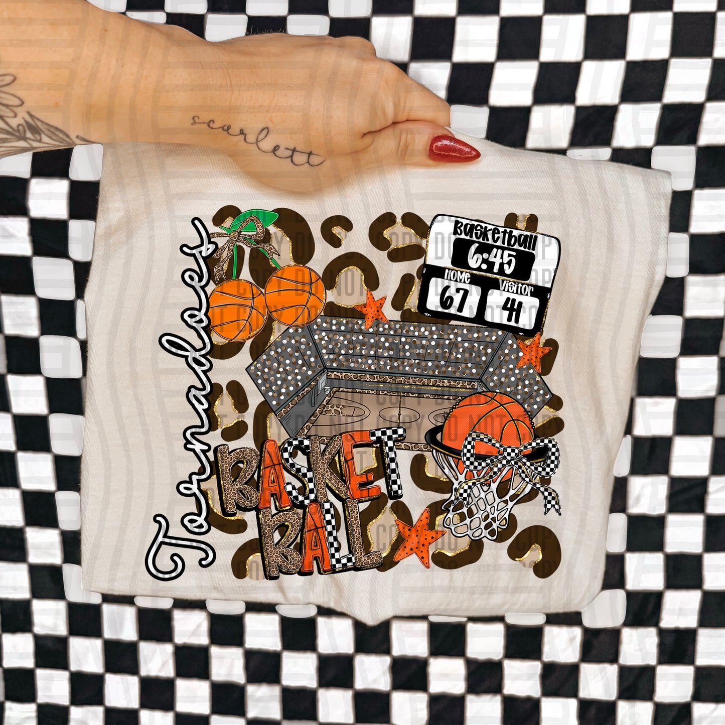 Basketball Leop - Custom + Dropdown  - 300 dpi Digital Download