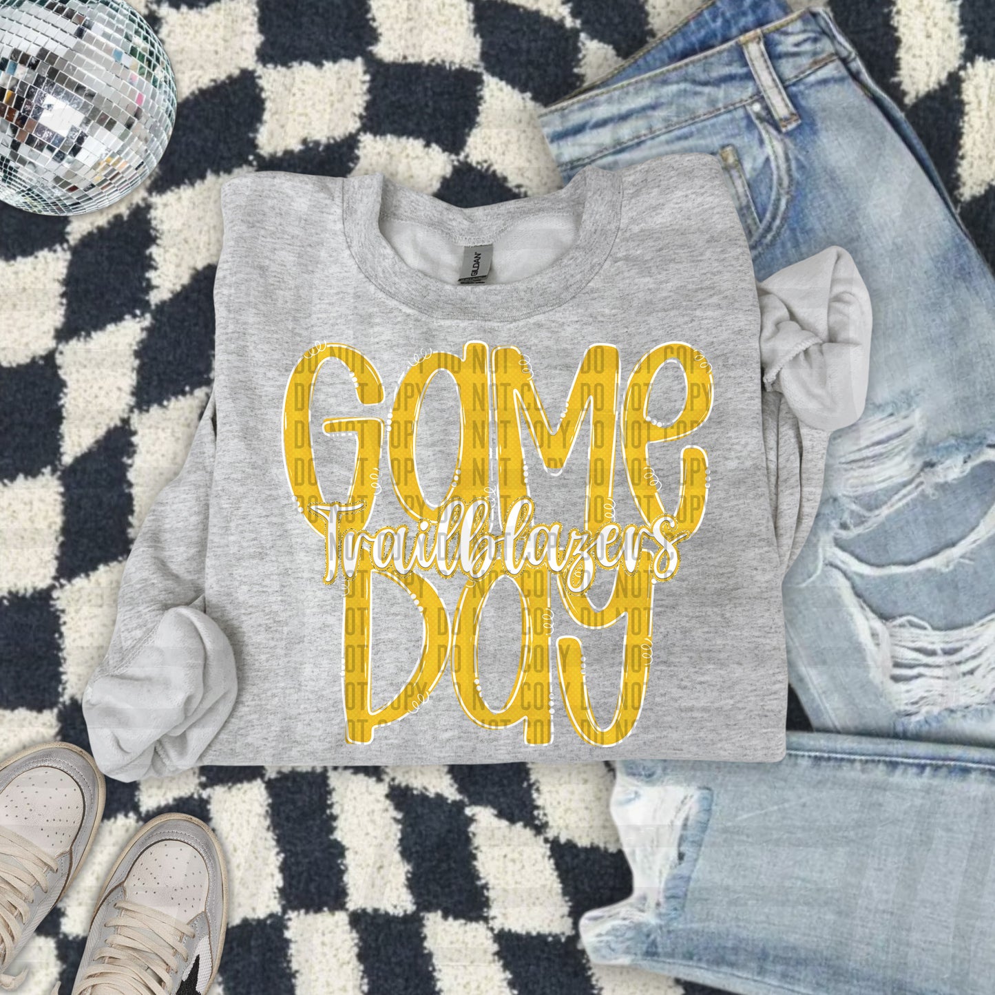 Yellow - GAME DAY Doodles - 300 dpi Digital Download