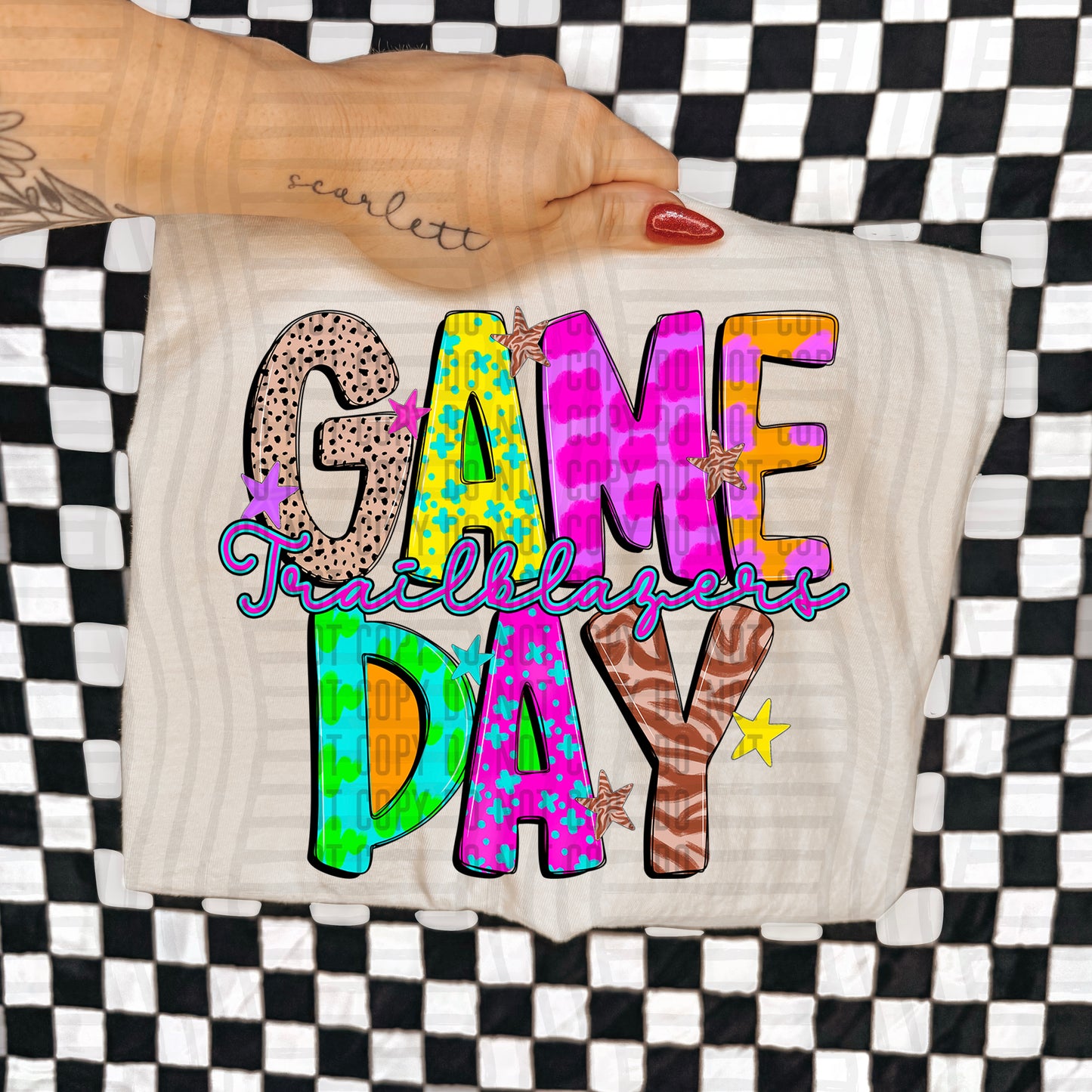 Funky Mix Up Game Day Custom + Dropdown  - 300 dpi Digital Download