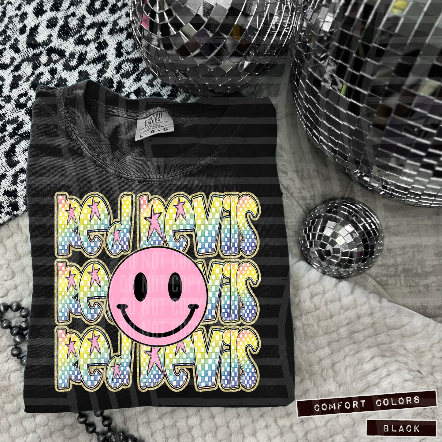 Rainbow Checker Pink Happy Triple Stacked - Digital Download 300DPI PNG FILE