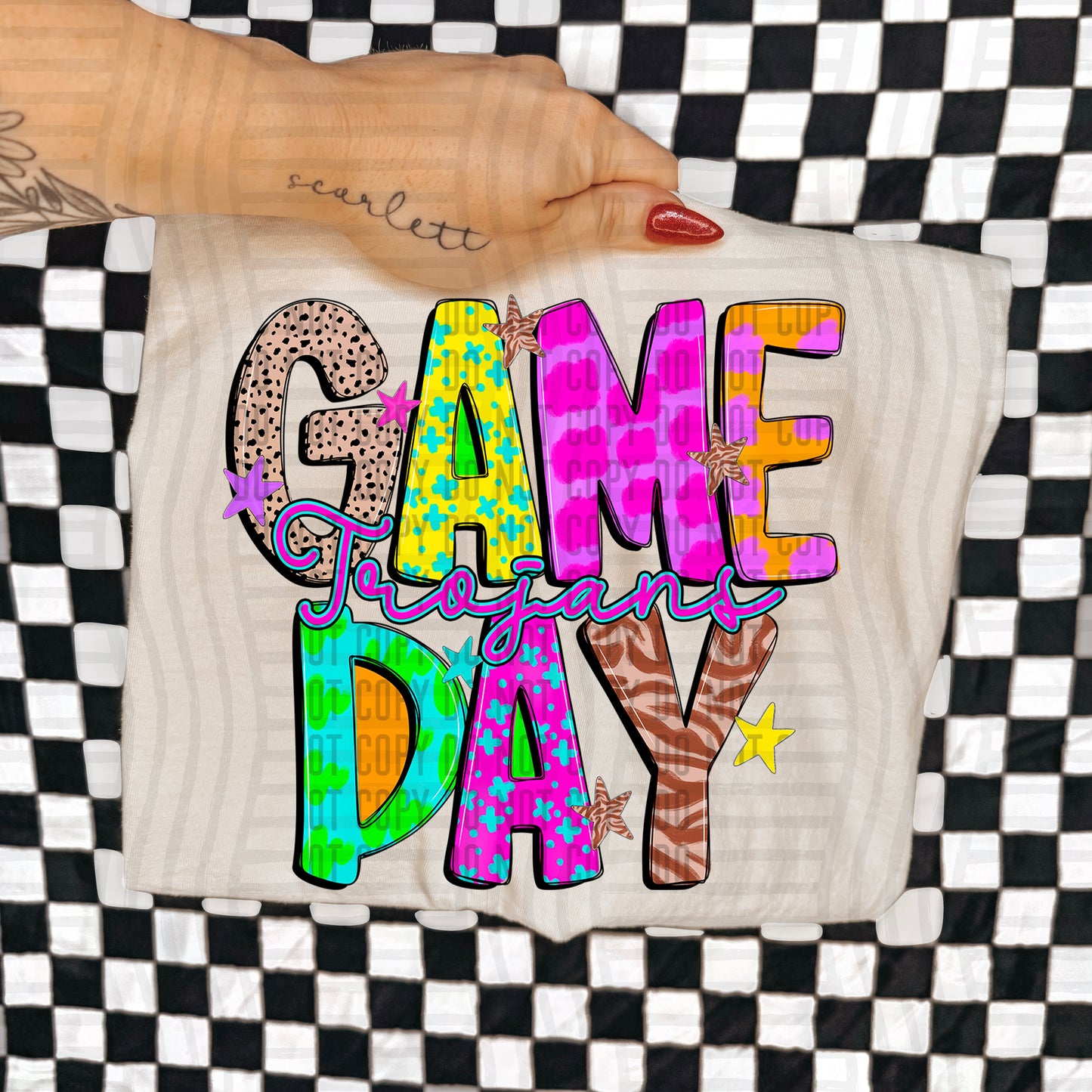 Funky Mix Up Game Day Custom + Dropdown  - 300 dpi Digital Download