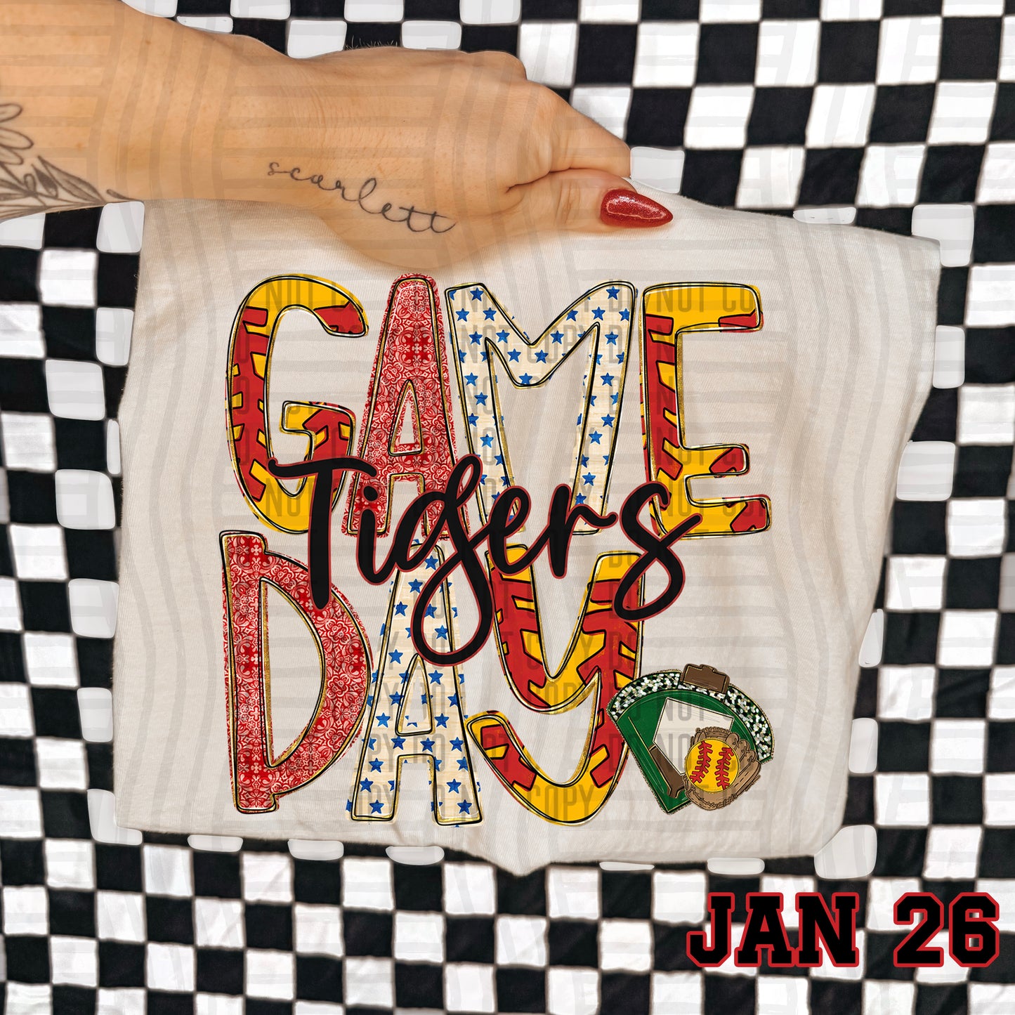 Game Day Softball- Custom + DROPDOWN - 300 DPI digital download