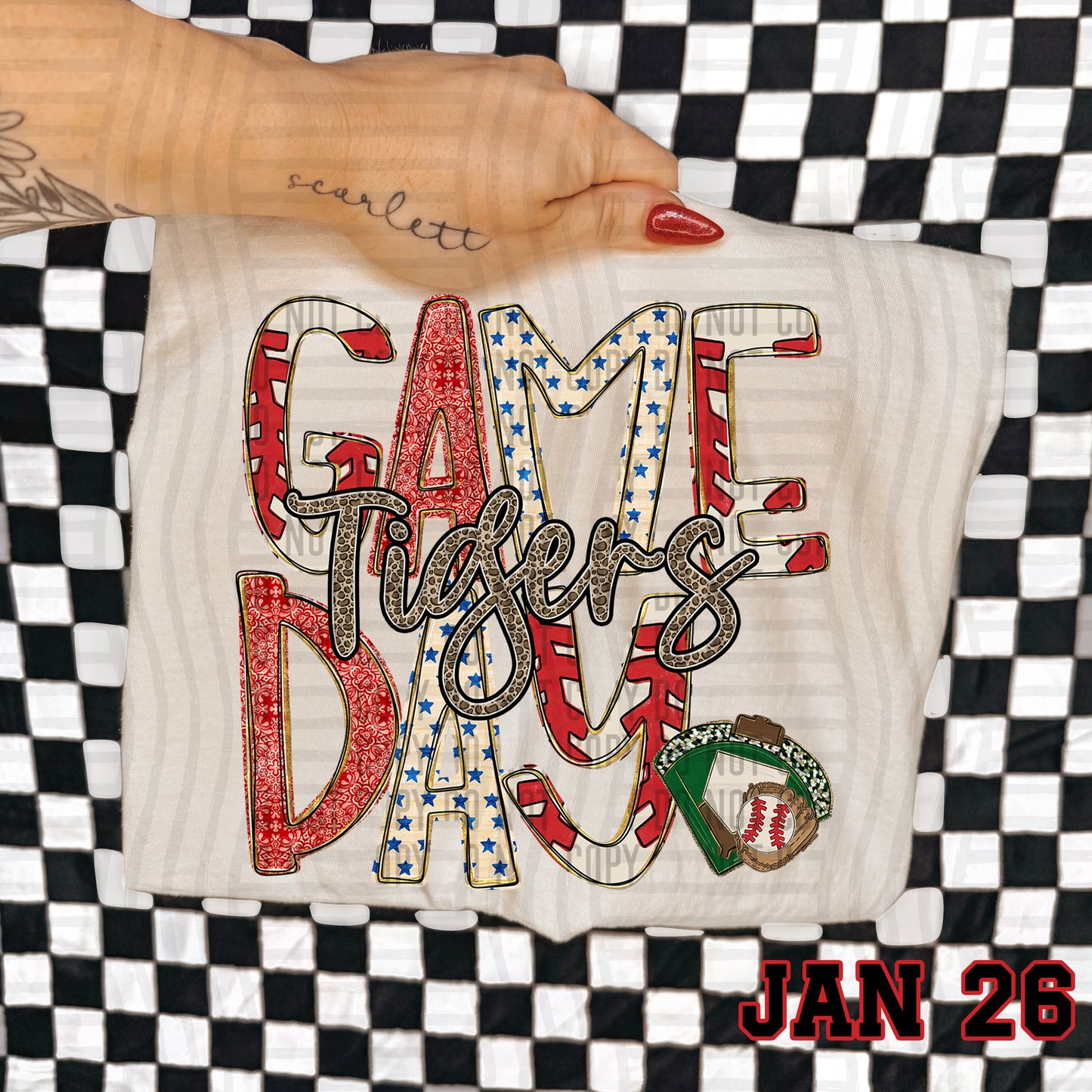 Game Day Baseball LEOPARD PRINT CENTER - Custom + DROPDOWN - 300 DPI digital download
