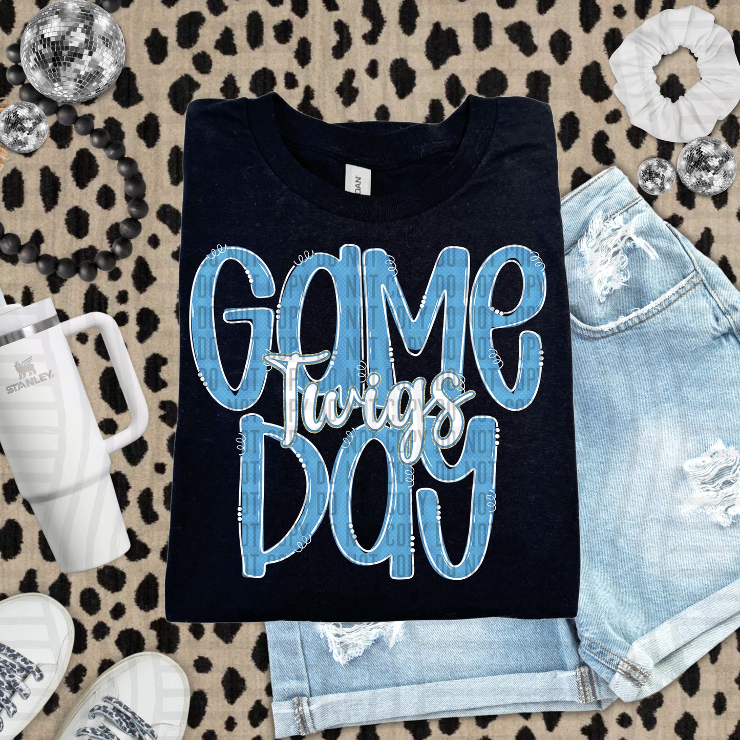 Light Blue - GAME DAY Doodles - 300 dpi Digital Download