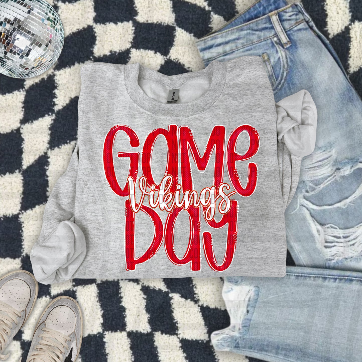 Red - GAME DAY Doodles - 300 dpi Digital Download