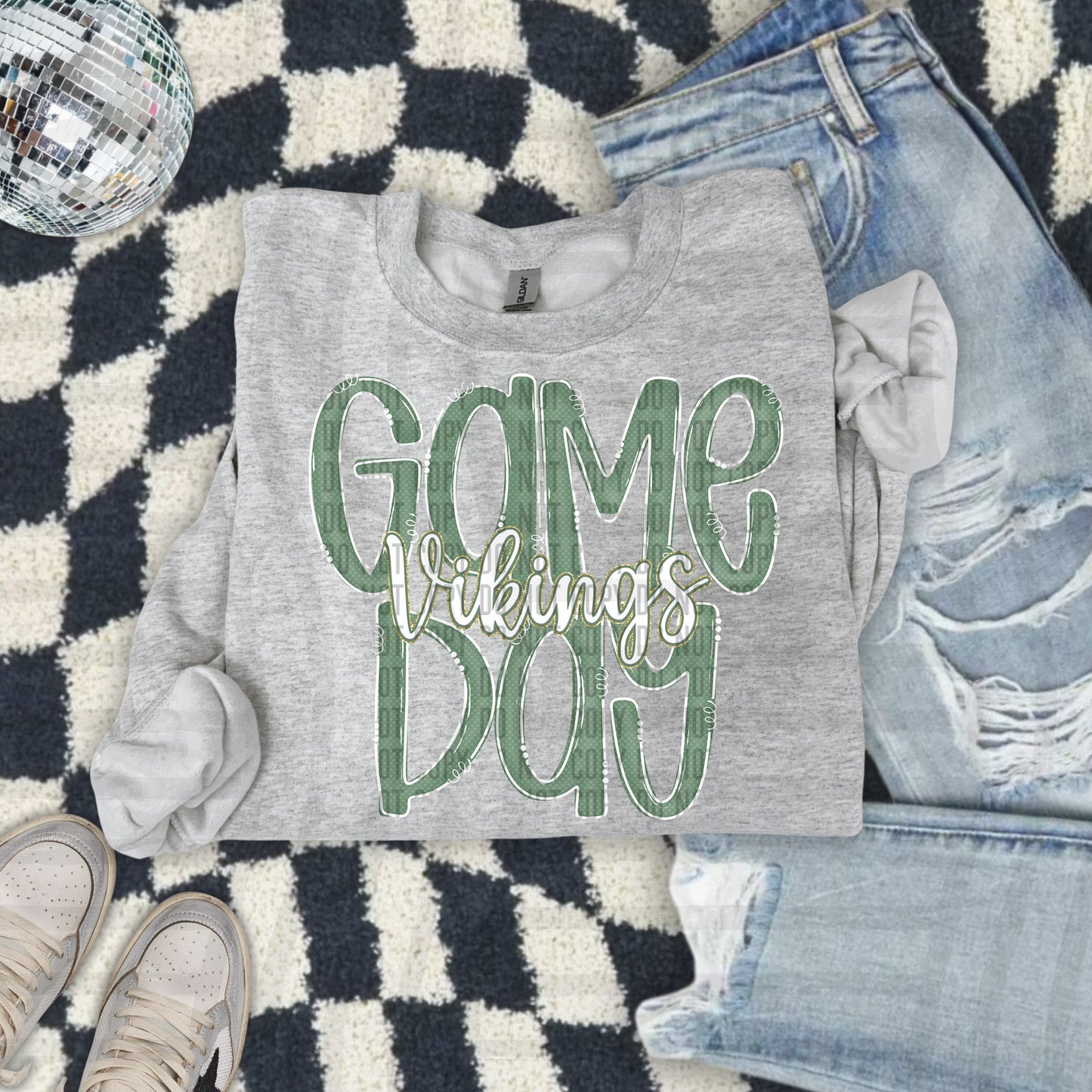 Sage- GAME DAY Doodles - 300 dpi Digital Download