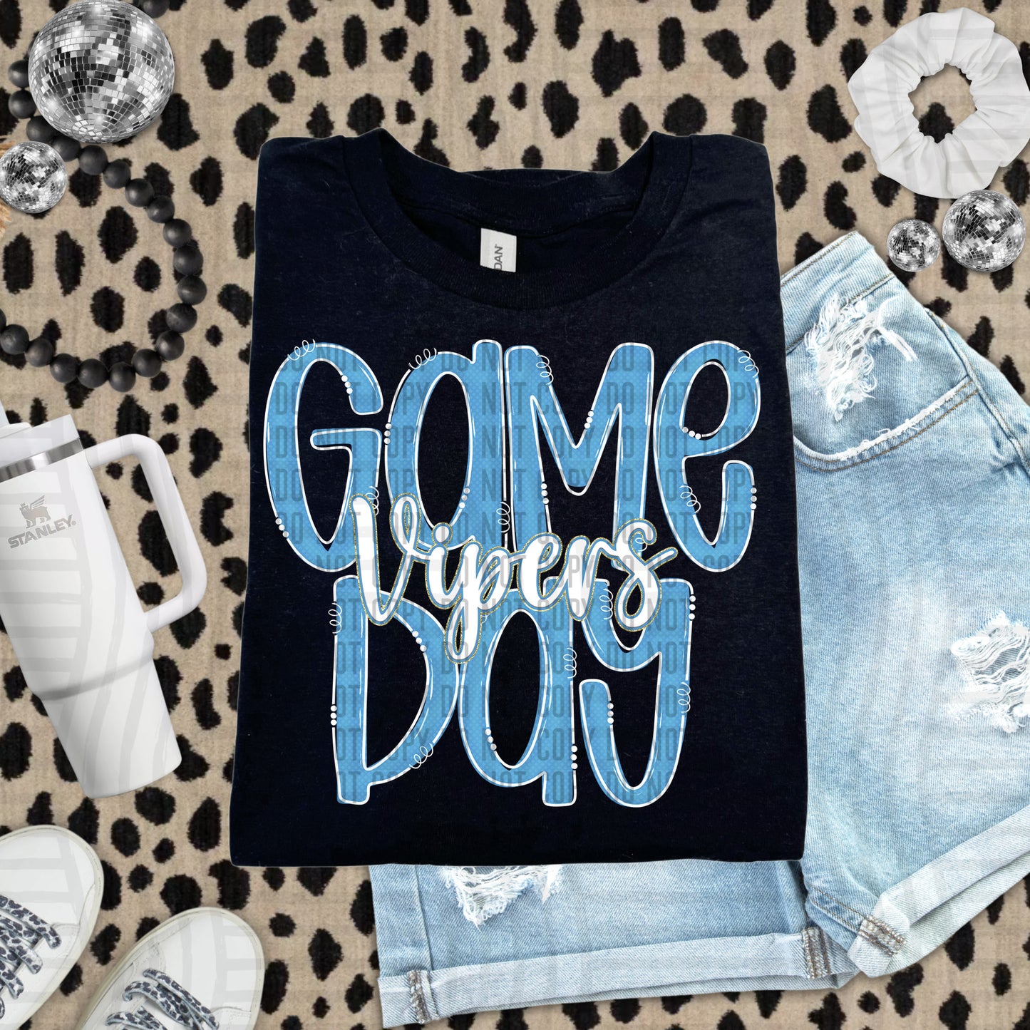 Light Blue - GAME DAY Doodles - 300 dpi Digital Download