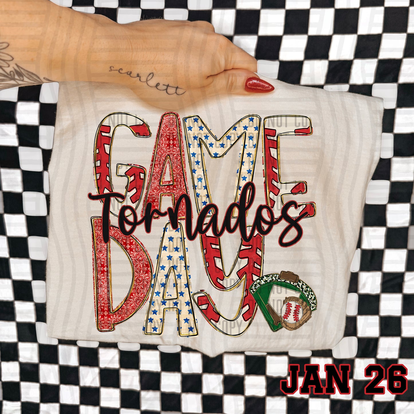 Game Day BASEBALL- Custom + DROPDOWN - 300 DPI digital download