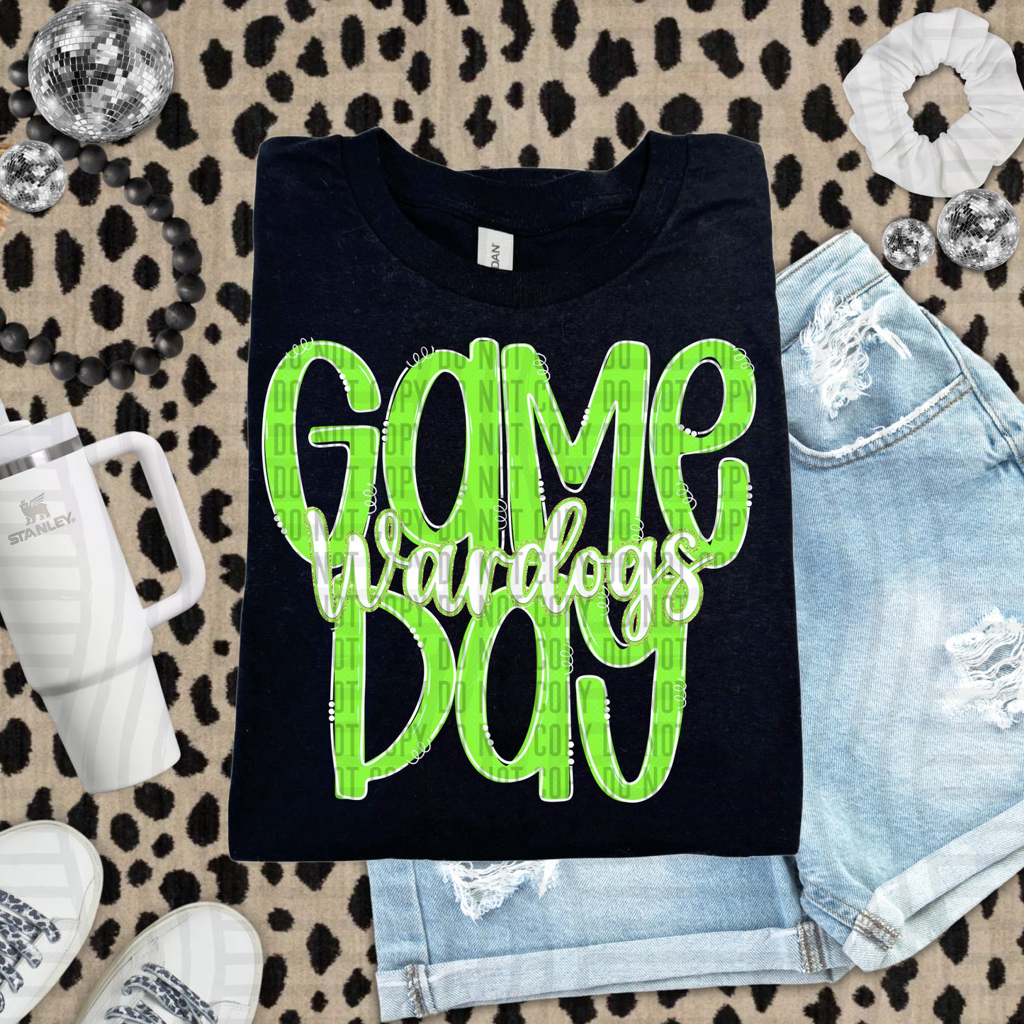 Lime- GAME DAY Doodles - 300 dpi Digital Download