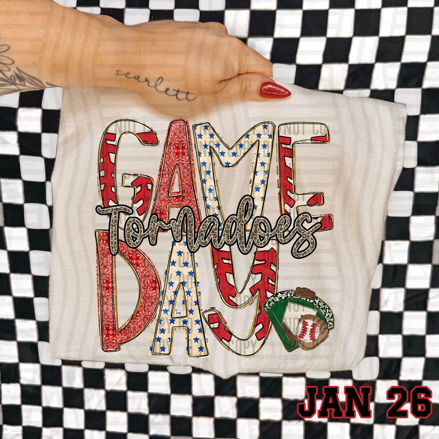Game Day Baseball LEOPARD PRINT CENTER - Custom + DROPDOWN - 300 DPI digital download