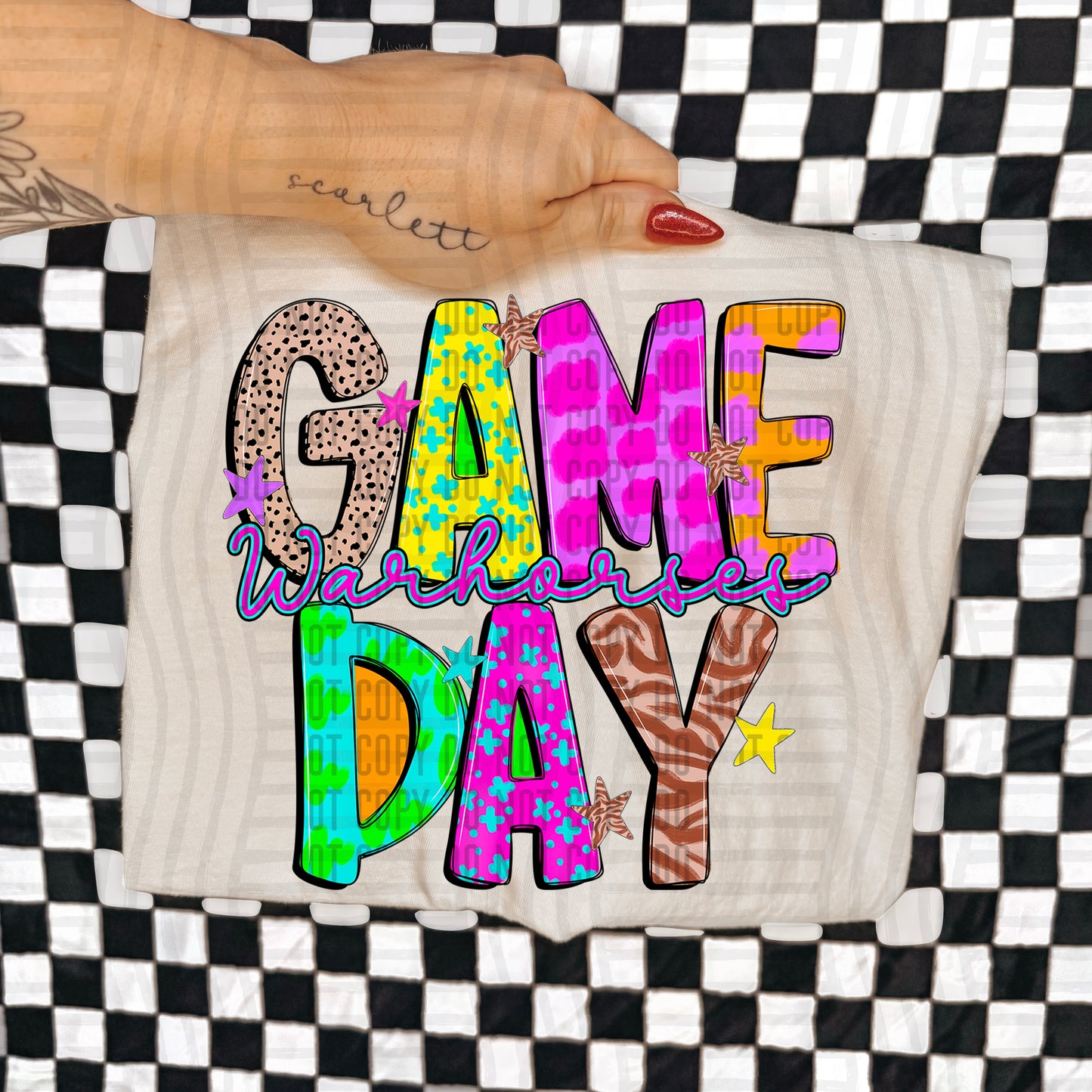 Funky Mix Up Game Day Custom + Dropdown  - 300 dpi Digital Download