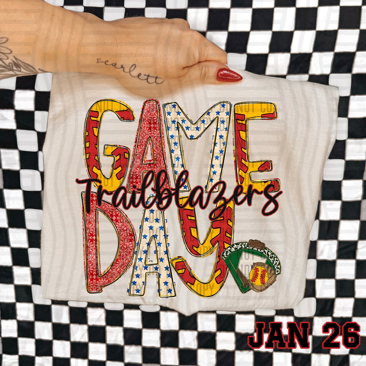 Game Day Softball- Custom + DROPDOWN - 300 DPI digital download