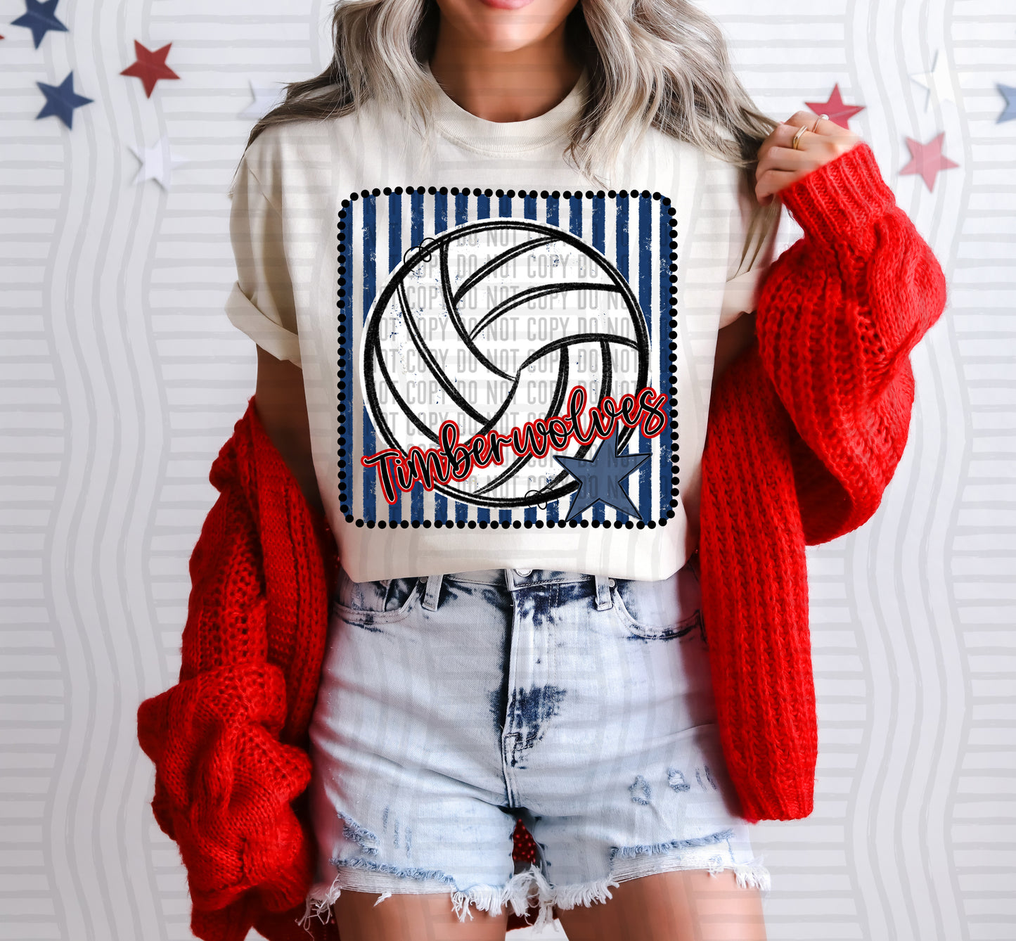 Volleyball RWB Framed -  Custom + DROPDOWN - 300 DPI digital download