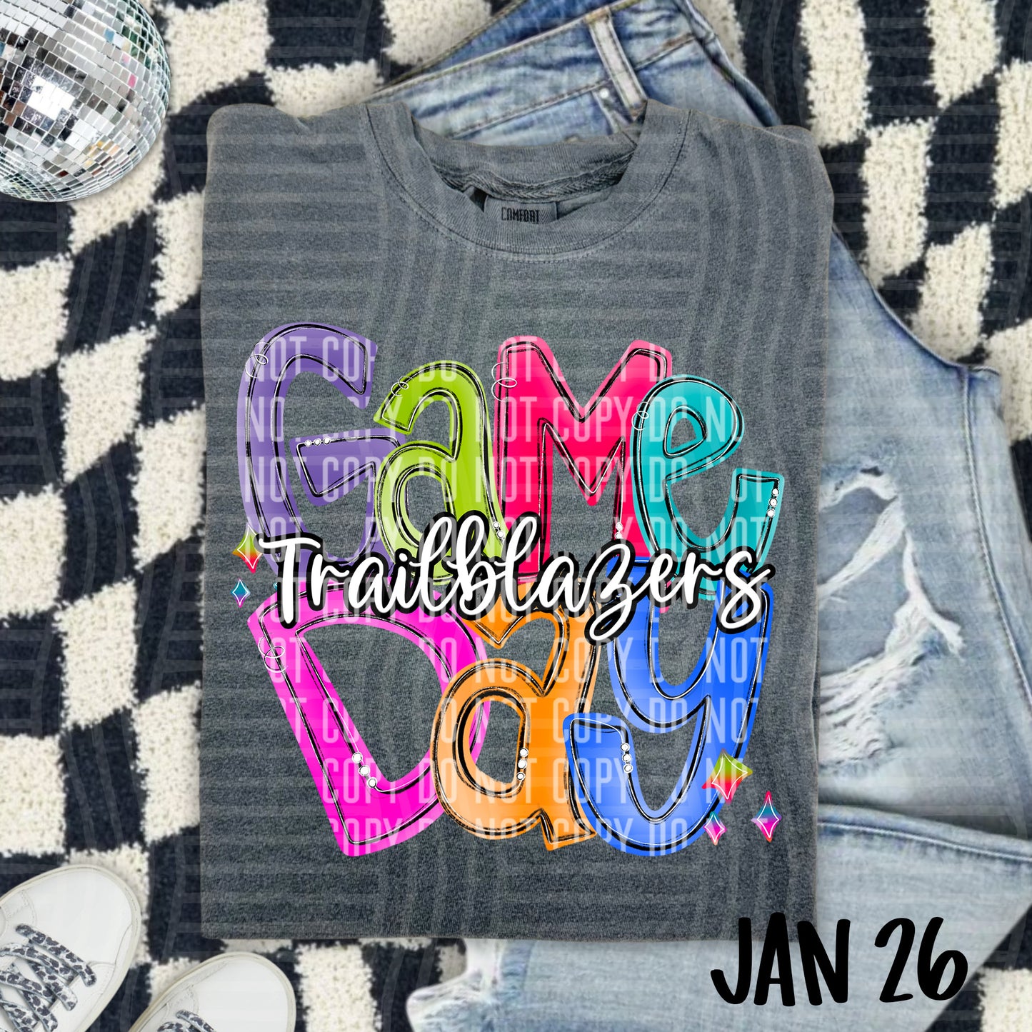 Hand Lettered Bright Preppy Game Day  - Custom + DROPDOWN - 300 DPI digital download