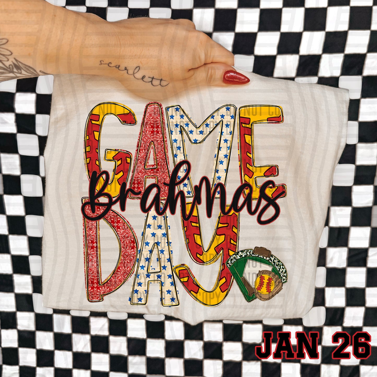 Game Day Softball- Custom + DROPDOWN - 300 DPI digital download