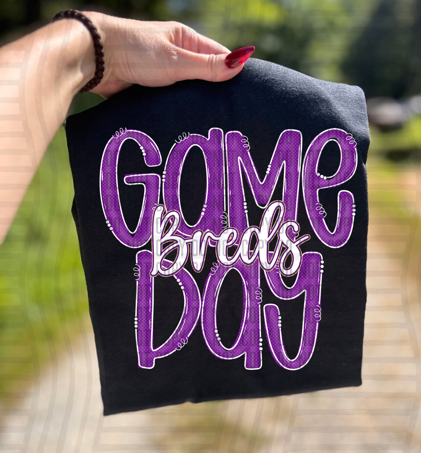 Purple - GAME DAY Doodles - 300 dpi Digital Download