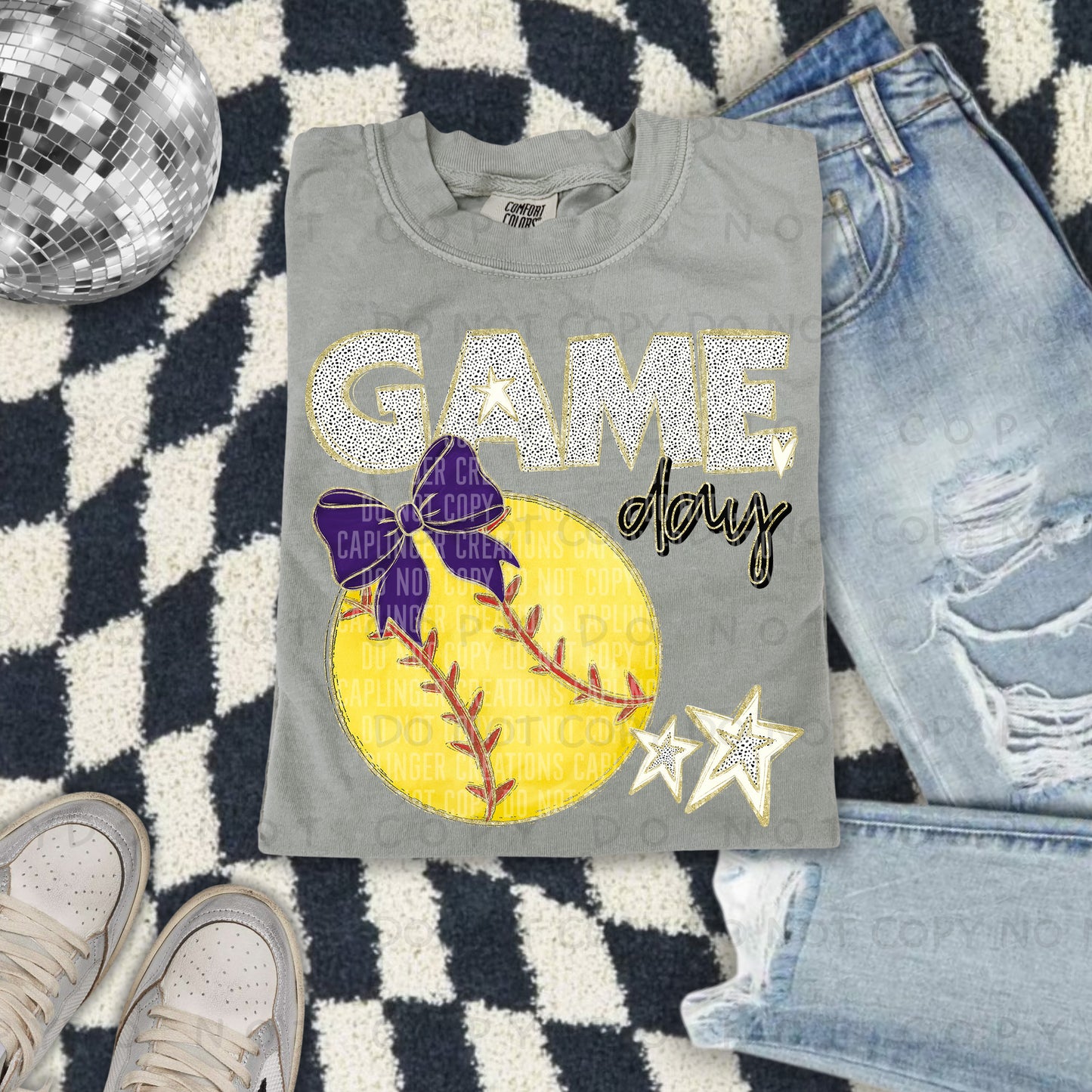 Game day Softball - Color Dropdown Digital Download 300DPI PNG FILE