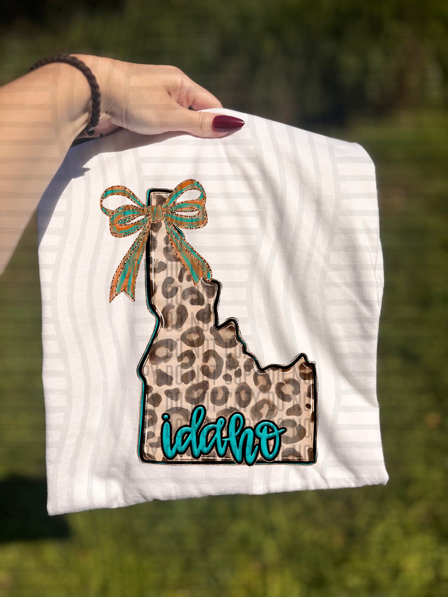 PICK A STATE -  Teal and Leopard - Digital download 300DPI PNG FILE