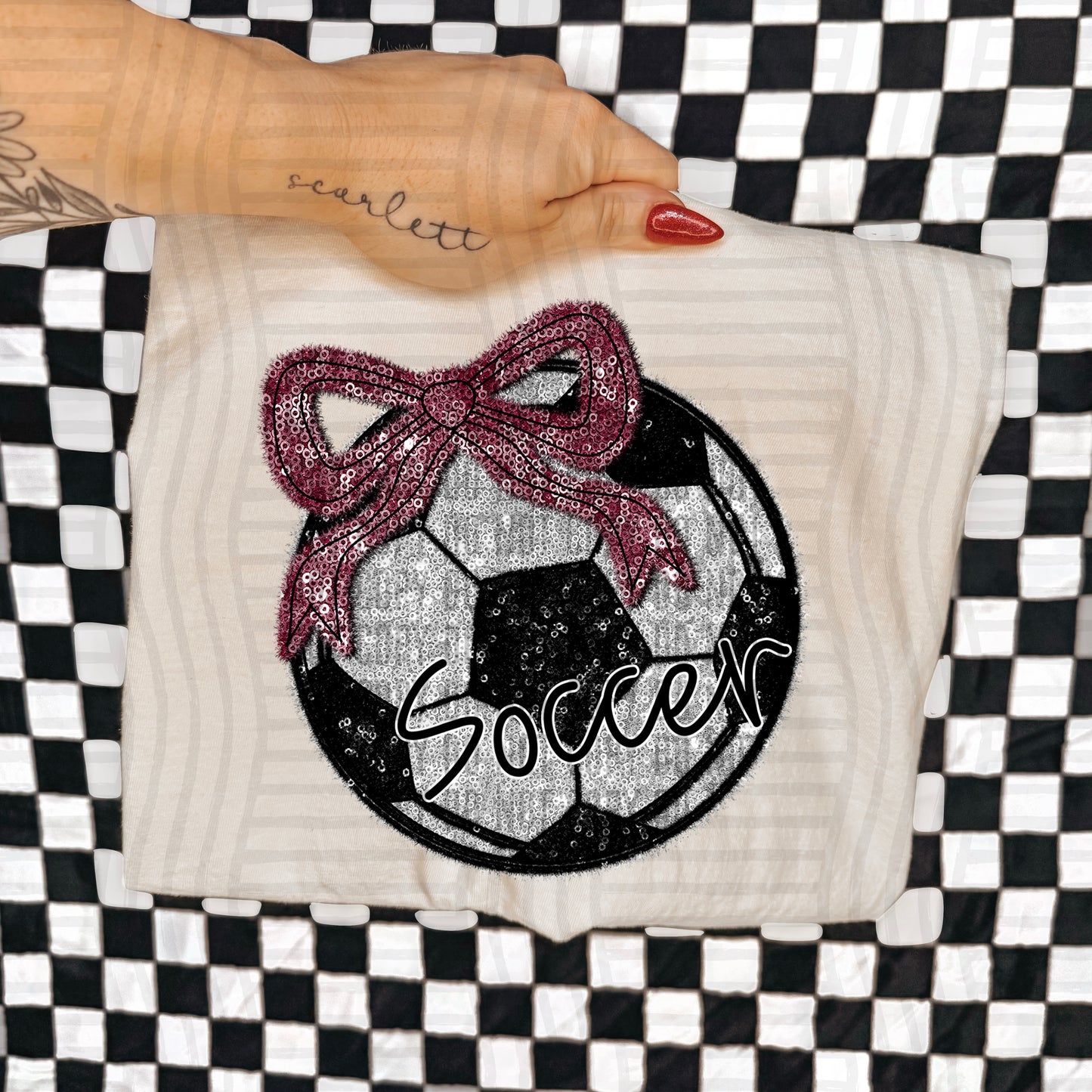 Soccer script -Faux sequin- Color Dropdown Digital Download 300DPI PNG FILE