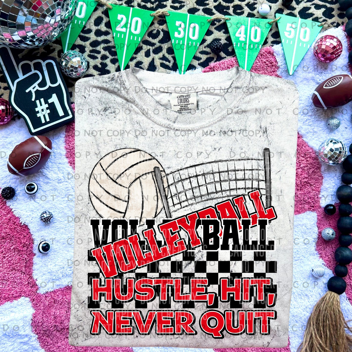 VOLLEYBALL hustle, hit, never quit - Color Dropdown Digital Download 300DPI PNG FILE