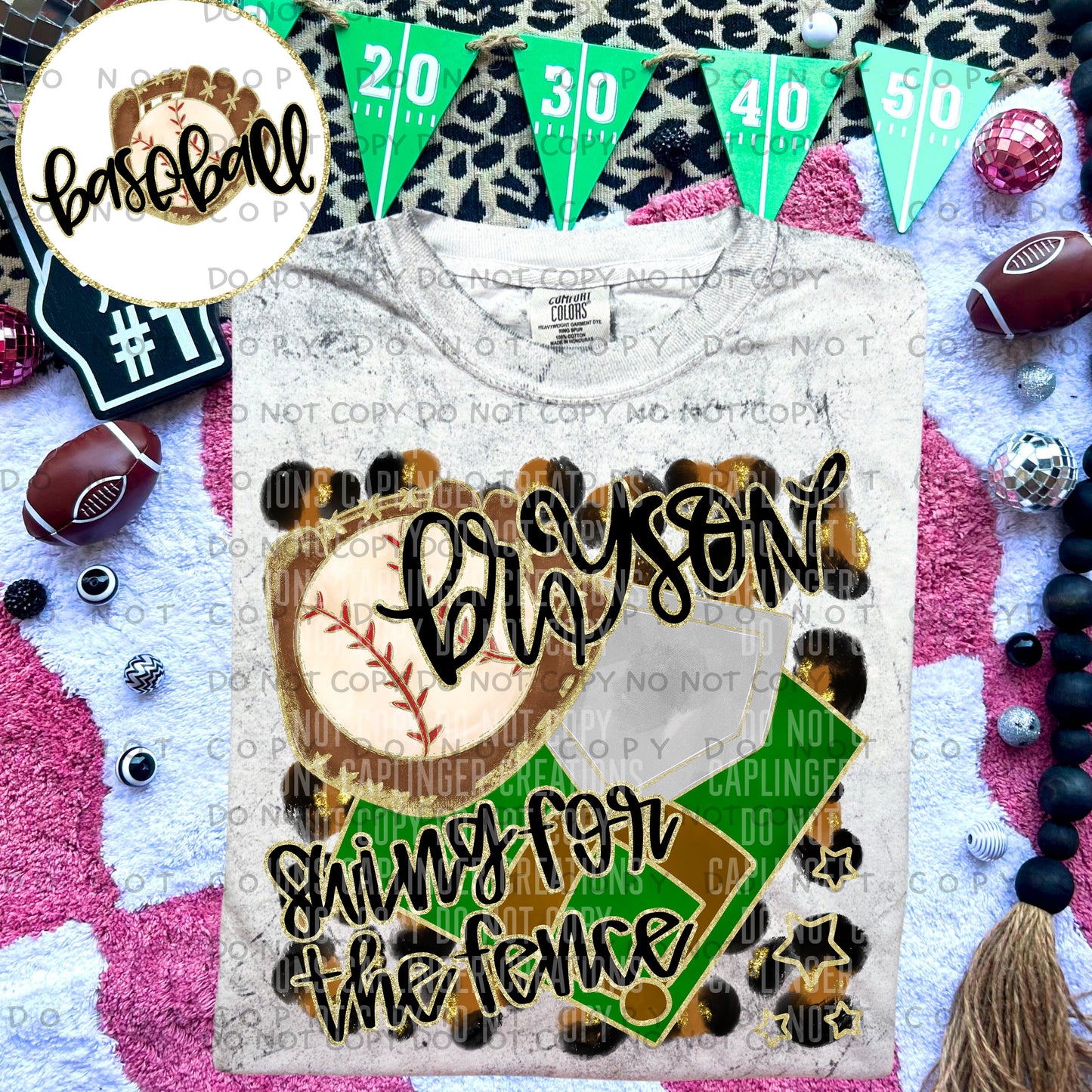 Swing for the fence - Animal Print BASEBALL with optional sleeve/front- DROPDOWN + CUSTOM - Digital Download 300DPI PNG FILE