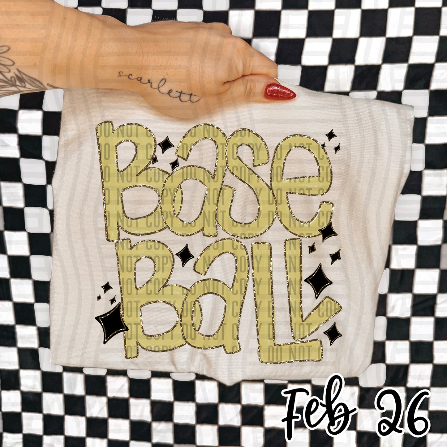 Baseball Hand Lettered -  Color Dropdown Digital Download 300DPI PNG FILE