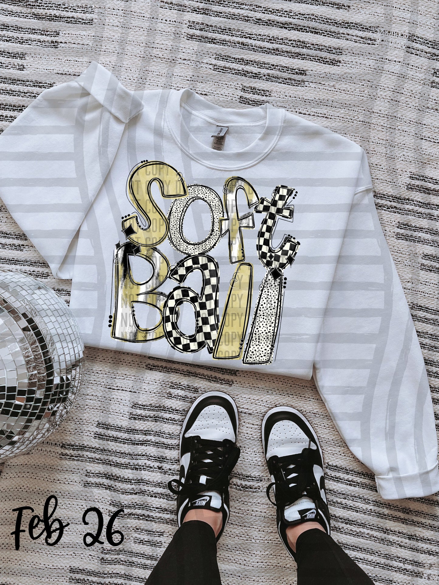 HAND LETTERED SOFTBALL - Color Dropdown Digital Download 300DPI PNG FILE