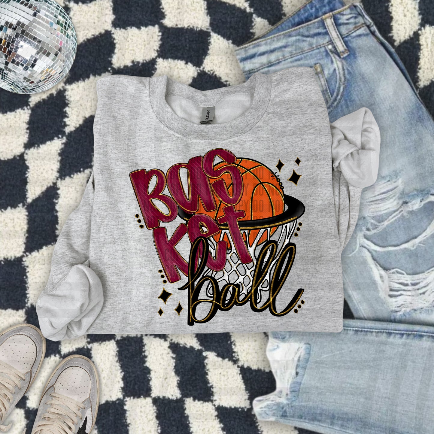 Basketball hoop -Color Dropdown Digital Download 300DPI PNG FILE