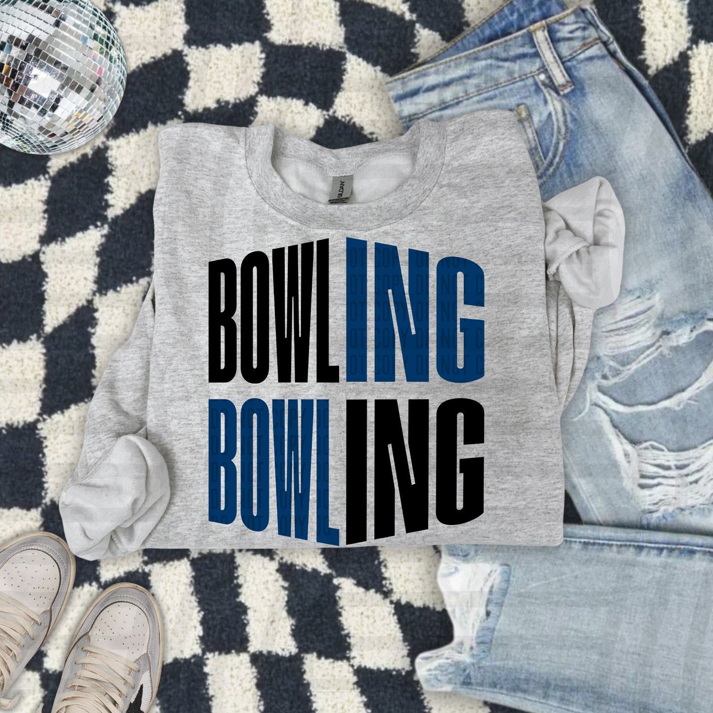 BOWLING word art - Color Dropdown Digital Download 300DPI PNG FILE