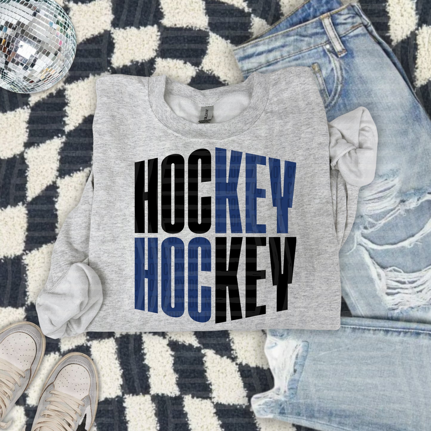 HOCKEY word art - Color Dropdown Digital Download 300DPI PNG FILE