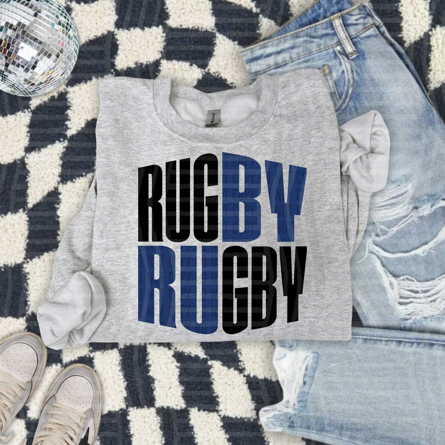 RUGBY word art - Color Dropdown Digital Download 300DPI PNG FILE