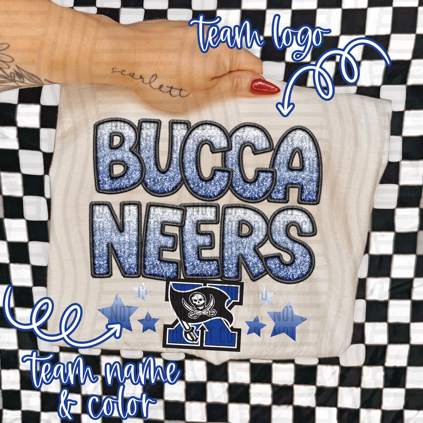 CUSTOM FAUX EMBROIDERY OMBRE - 2 designs - Digital download 300DPI PNG FILE