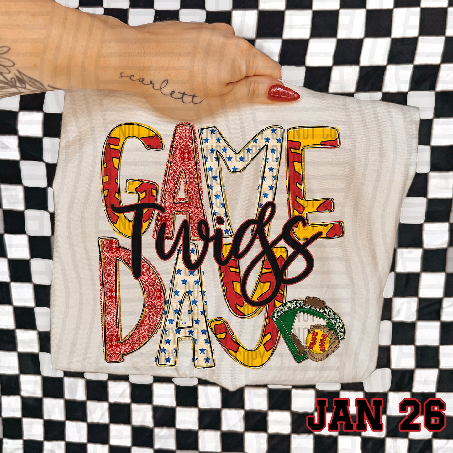 Game Day Softball- Custom + DROPDOWN - 300 DPI digital download
