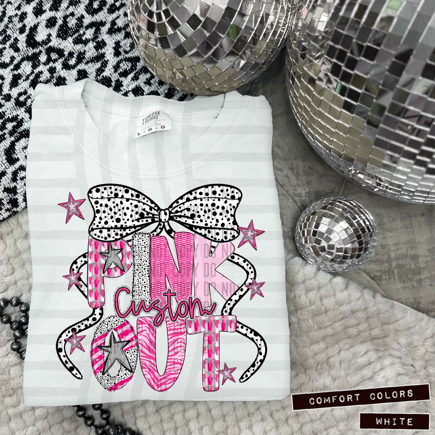 Pink Out Silver - Dropdown + CUSTOM - Digital Download 300DPI PNG FILE